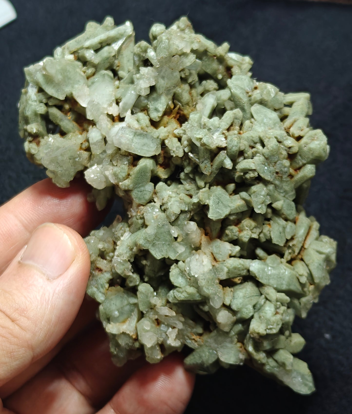 Chlorite Quartz crystals cluster 224 grams