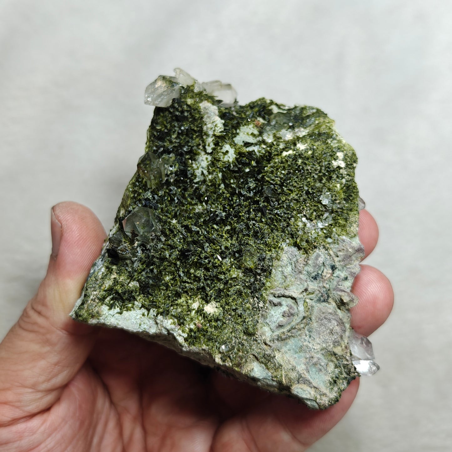 Natural double sided quartz and Epidote specimen 194 grams
