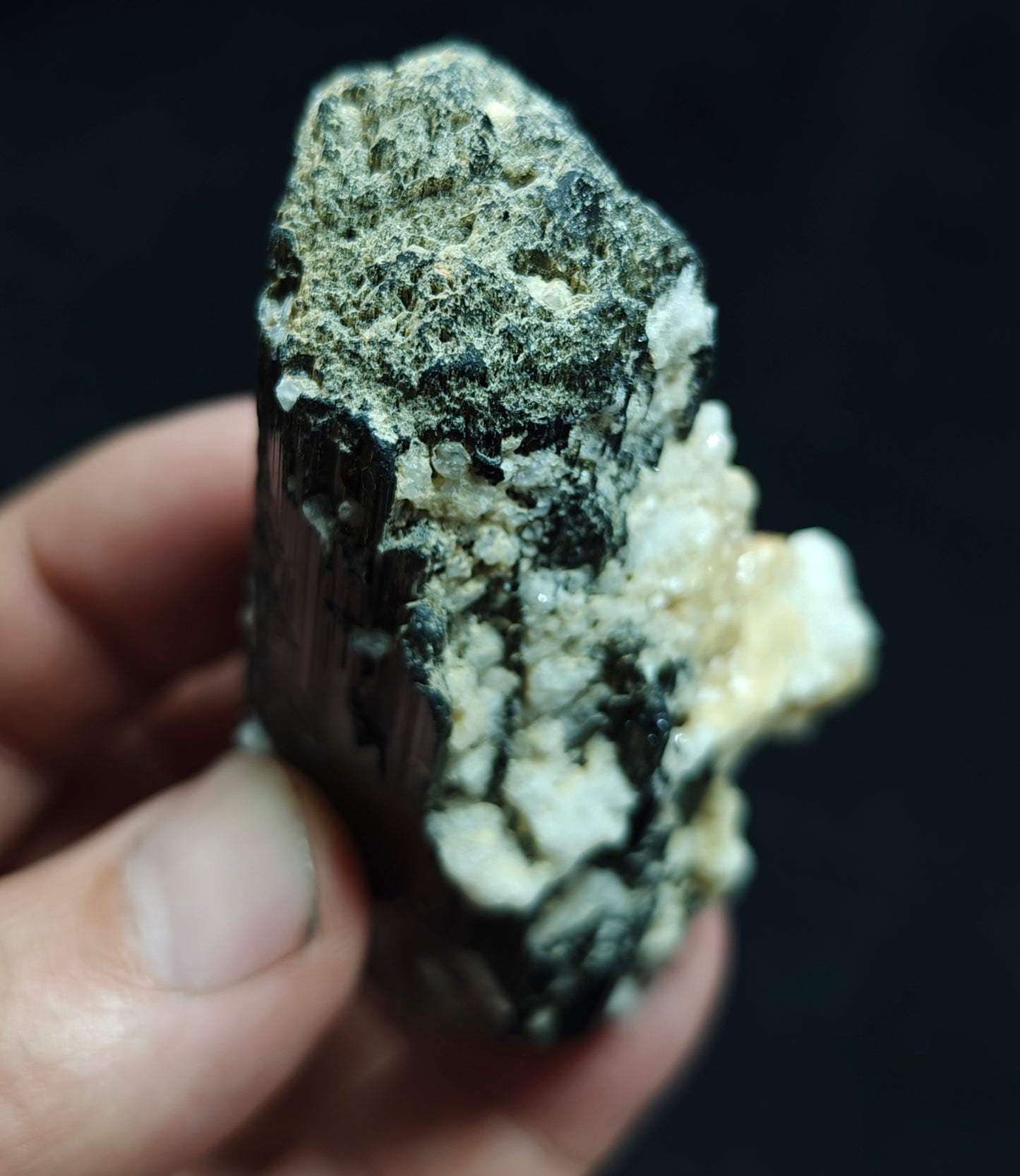 An Aesthetic Natural Tourmaline crystal with Albite 151 grams