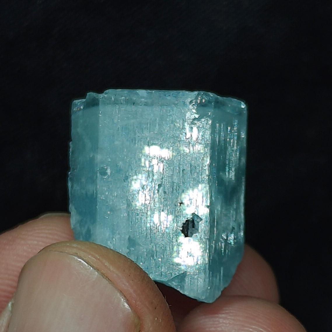 Afghanistan Aquamarine Crystal with tantalite 10 grams