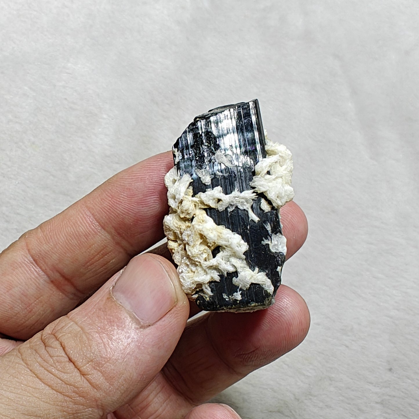 Natural Tourmaline crystal with associated Albite 47 grams