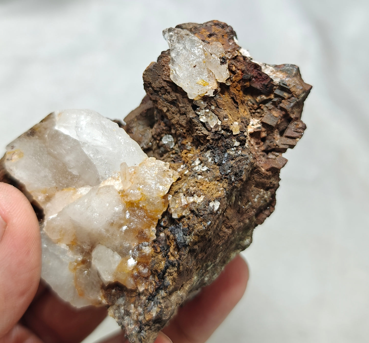 Natural siderite specimen on matrix with quartz 234 grams
