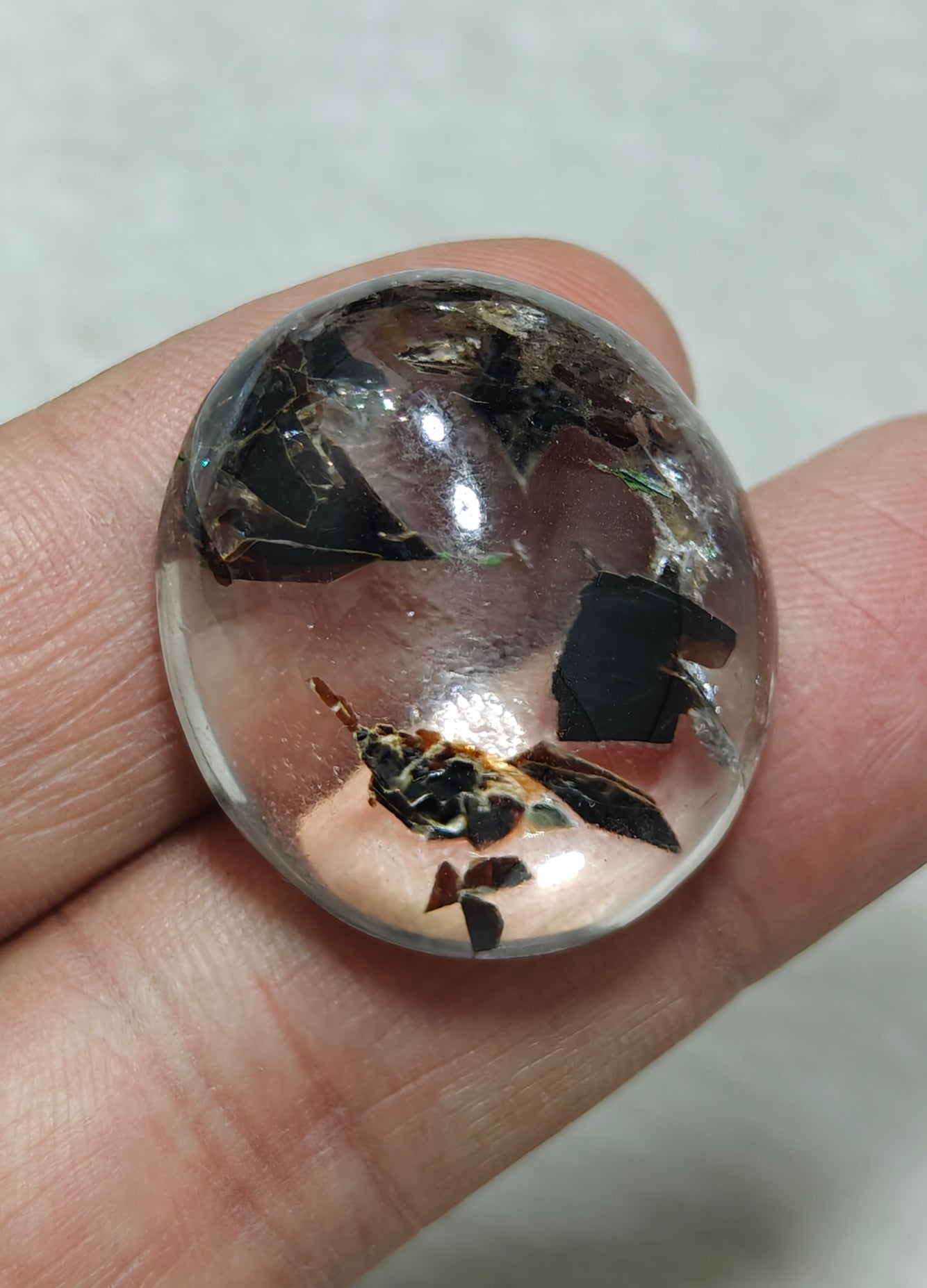 Mica included Quartz cabochon 79 carats