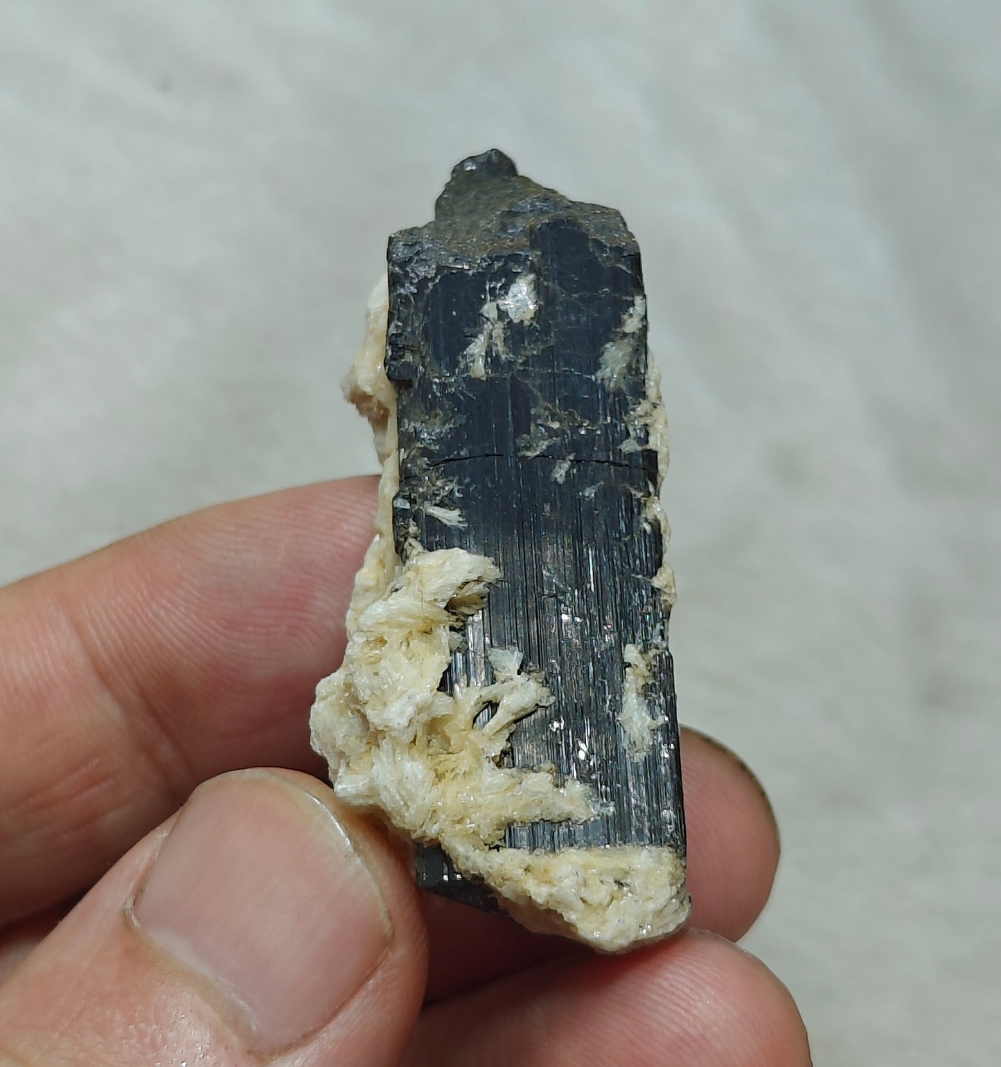 Natural Tourmaline crystal with associated Albite 30 grams