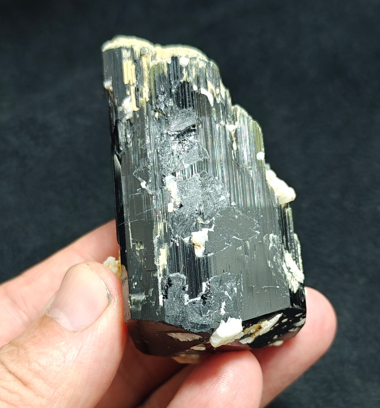 An Aesthetic Natural Tourmaline crystal with Albite 151 grams