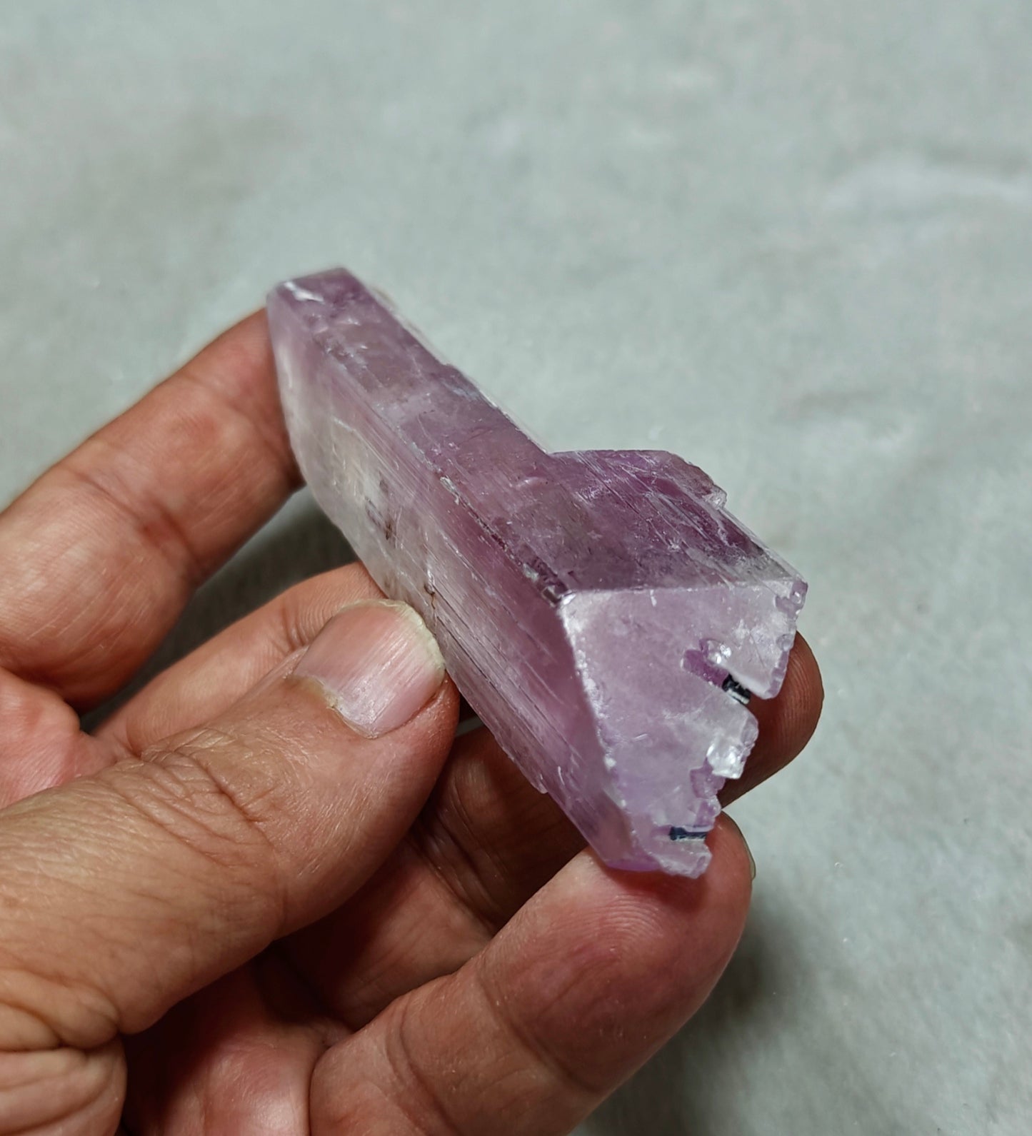Spodumene variety kunzite crystal 63 grams