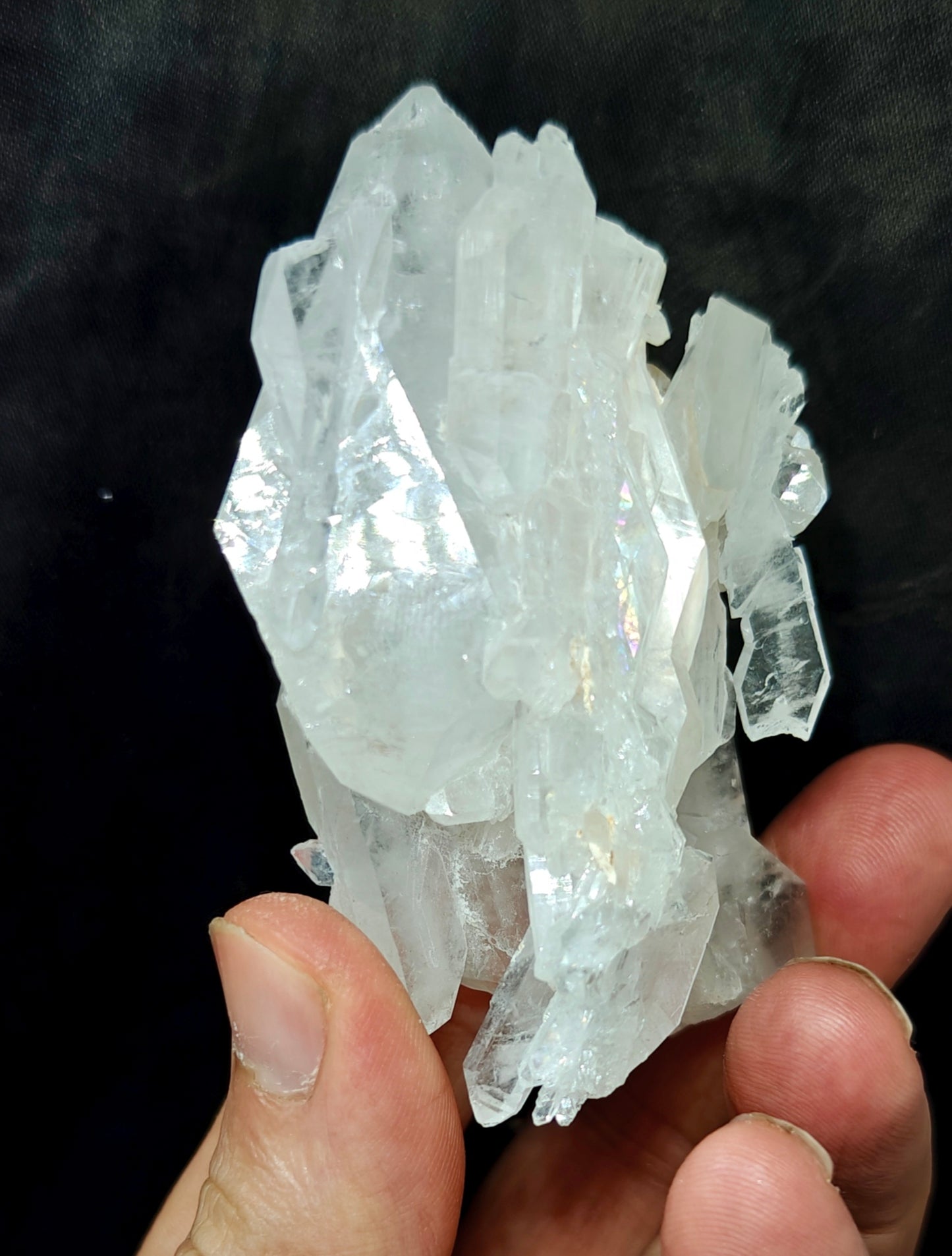 Single beautiful terminated Faden Quartz crystals cluster 114 grams