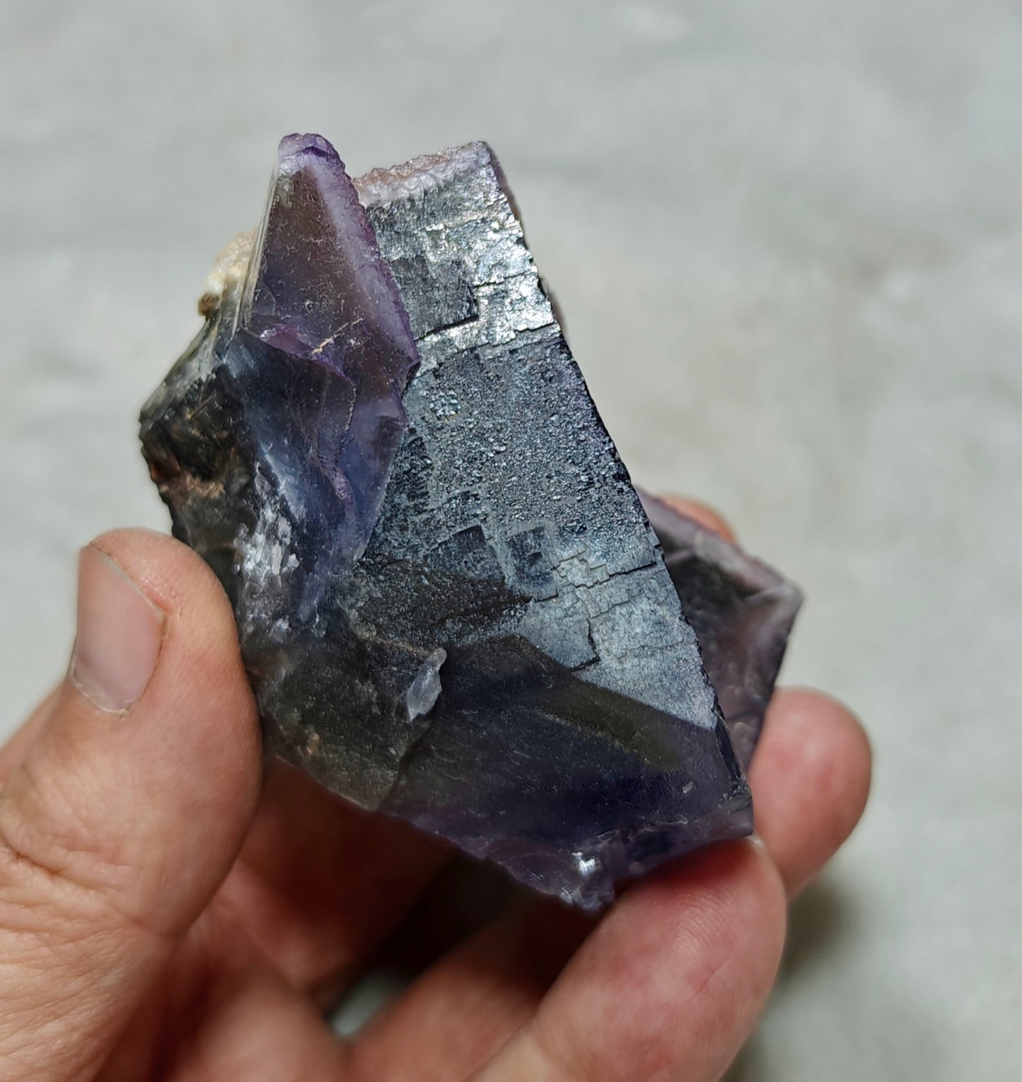 Purple Fluorite with Calcite 270 grams