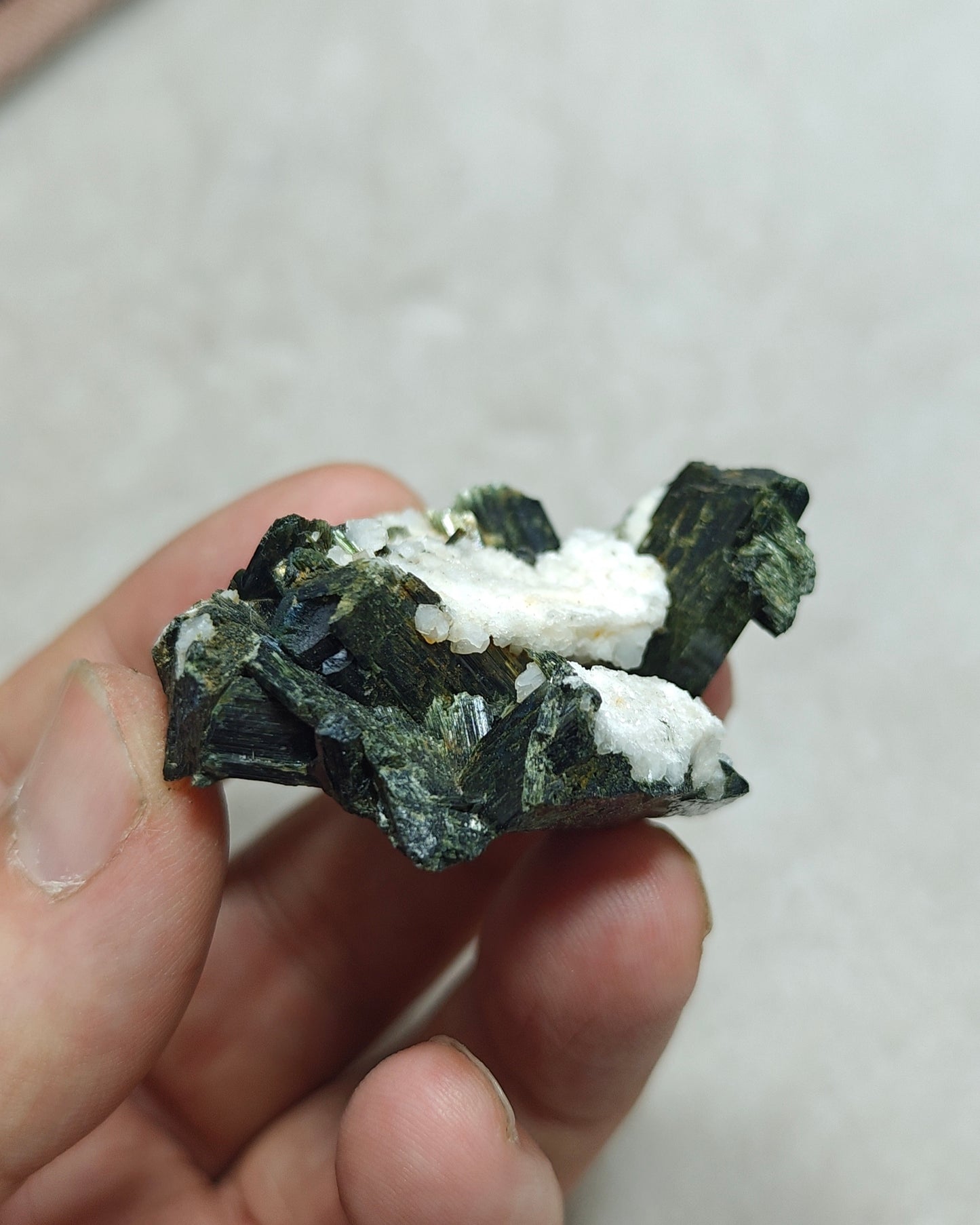 Single beautiful aesthetic aegirine crystals on matrix specimen 47 grams