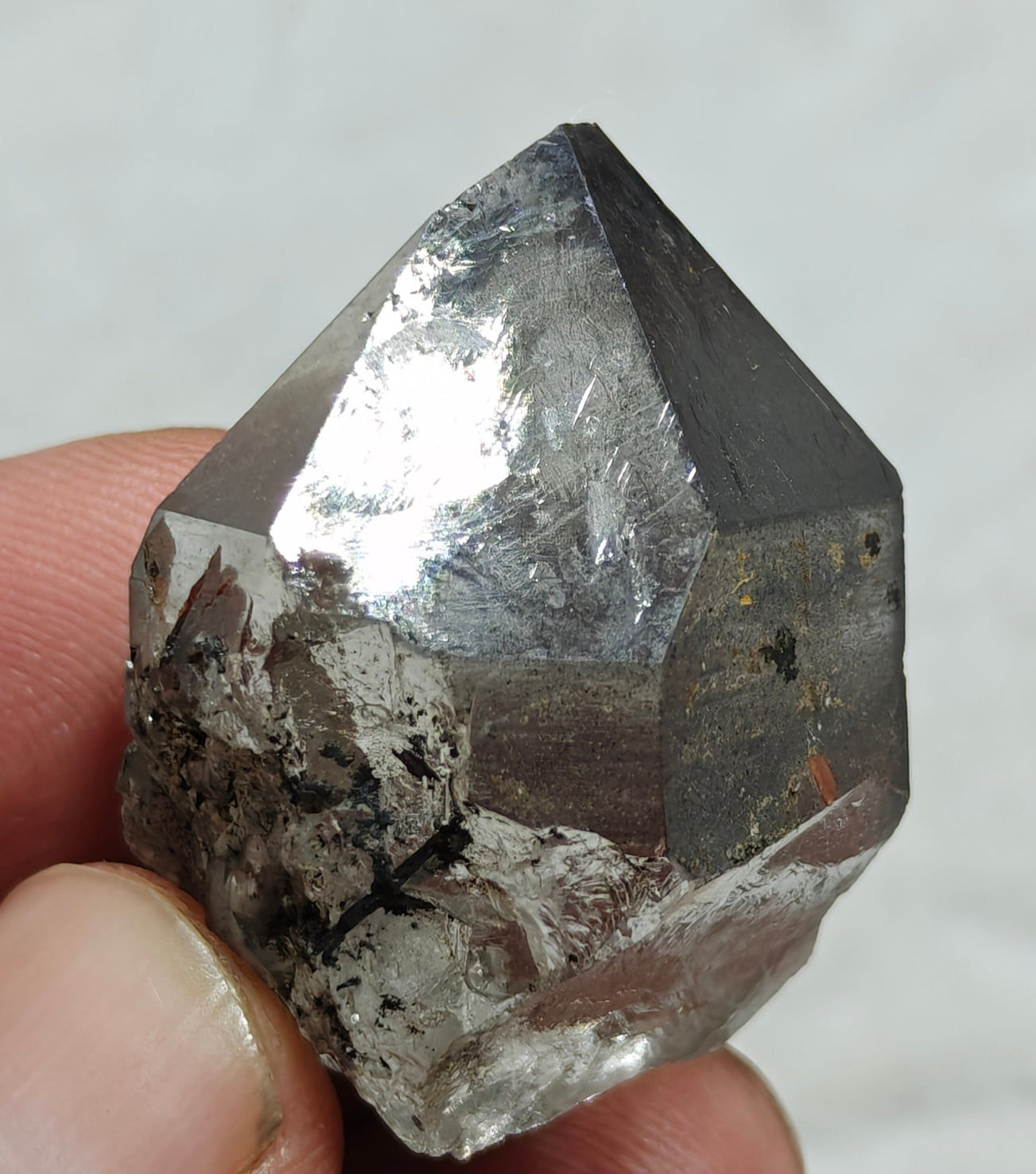 Natural smoky quartz crystal with rutiles inclusions 29 grams