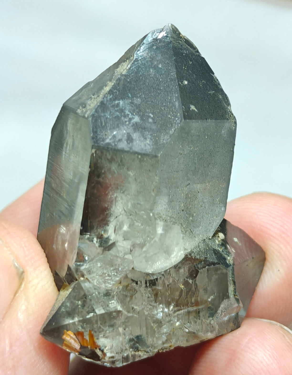 Natural smoky quartz crystal with rutiles inclusions 29 grams