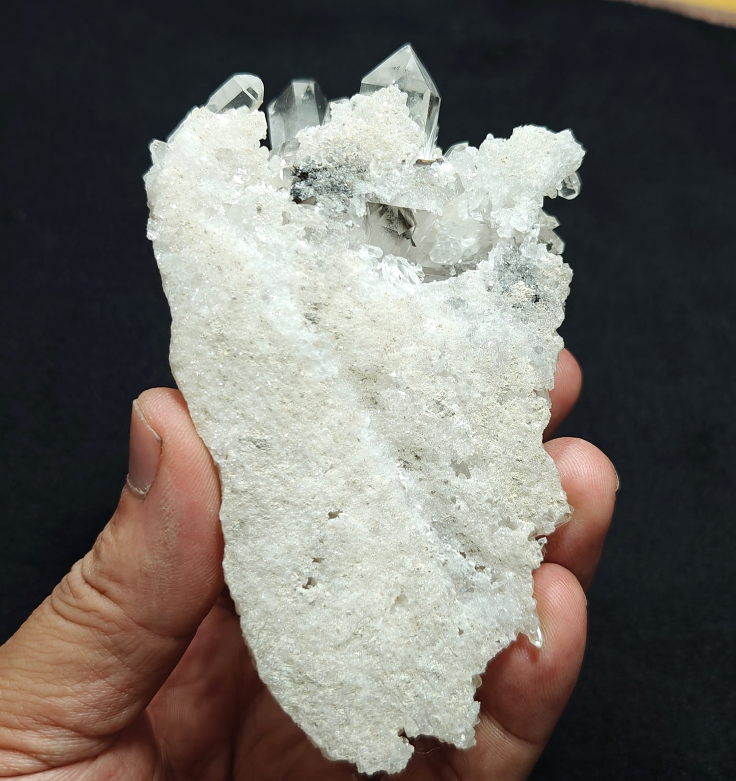 Single beautiful high lusterous Quartz Crystals with brookite on matrix 244 grams