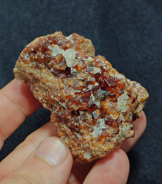 Double sided Hessonite Garnet clusters on matrix 164 grams