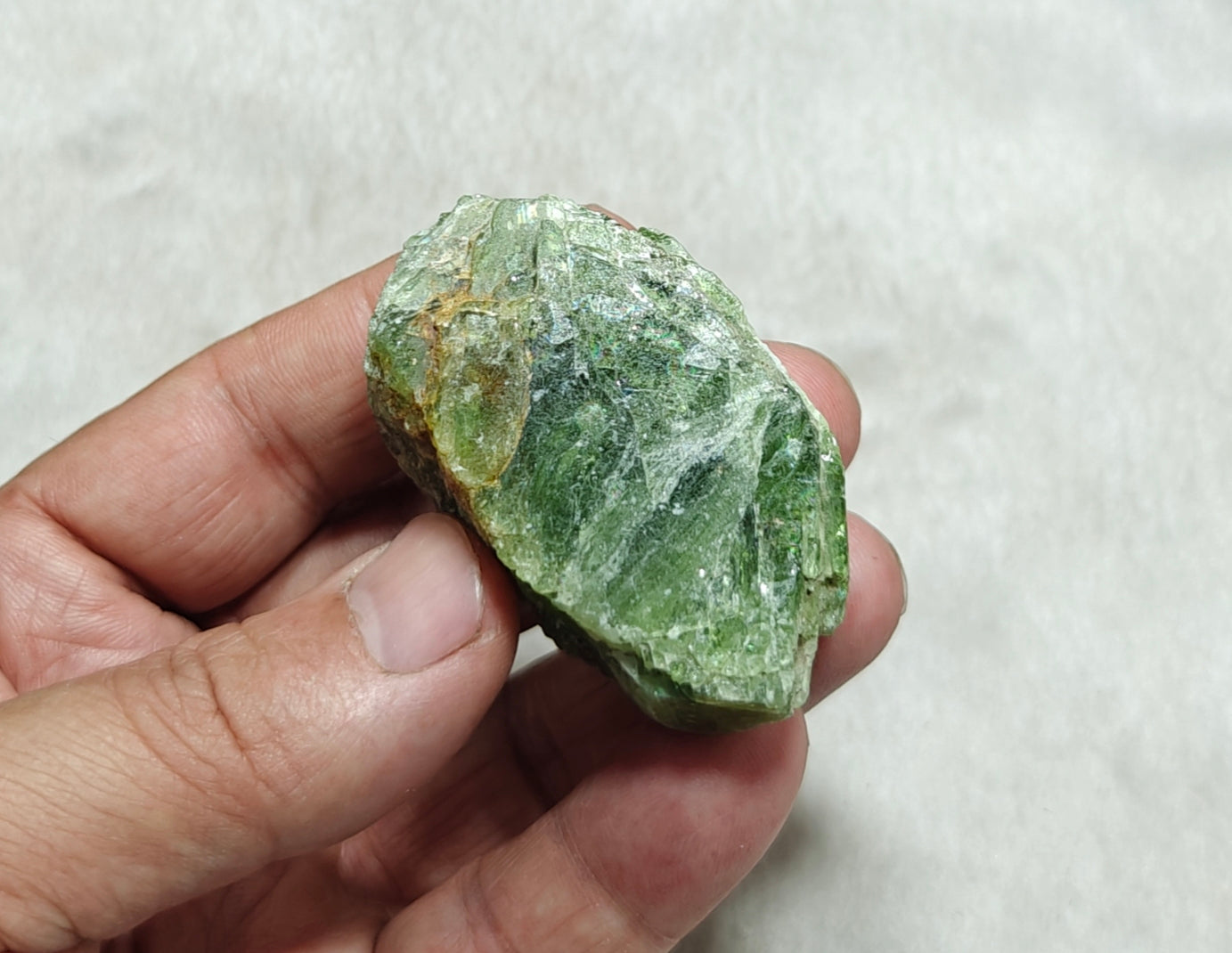 Green diopside crystal 106 grams