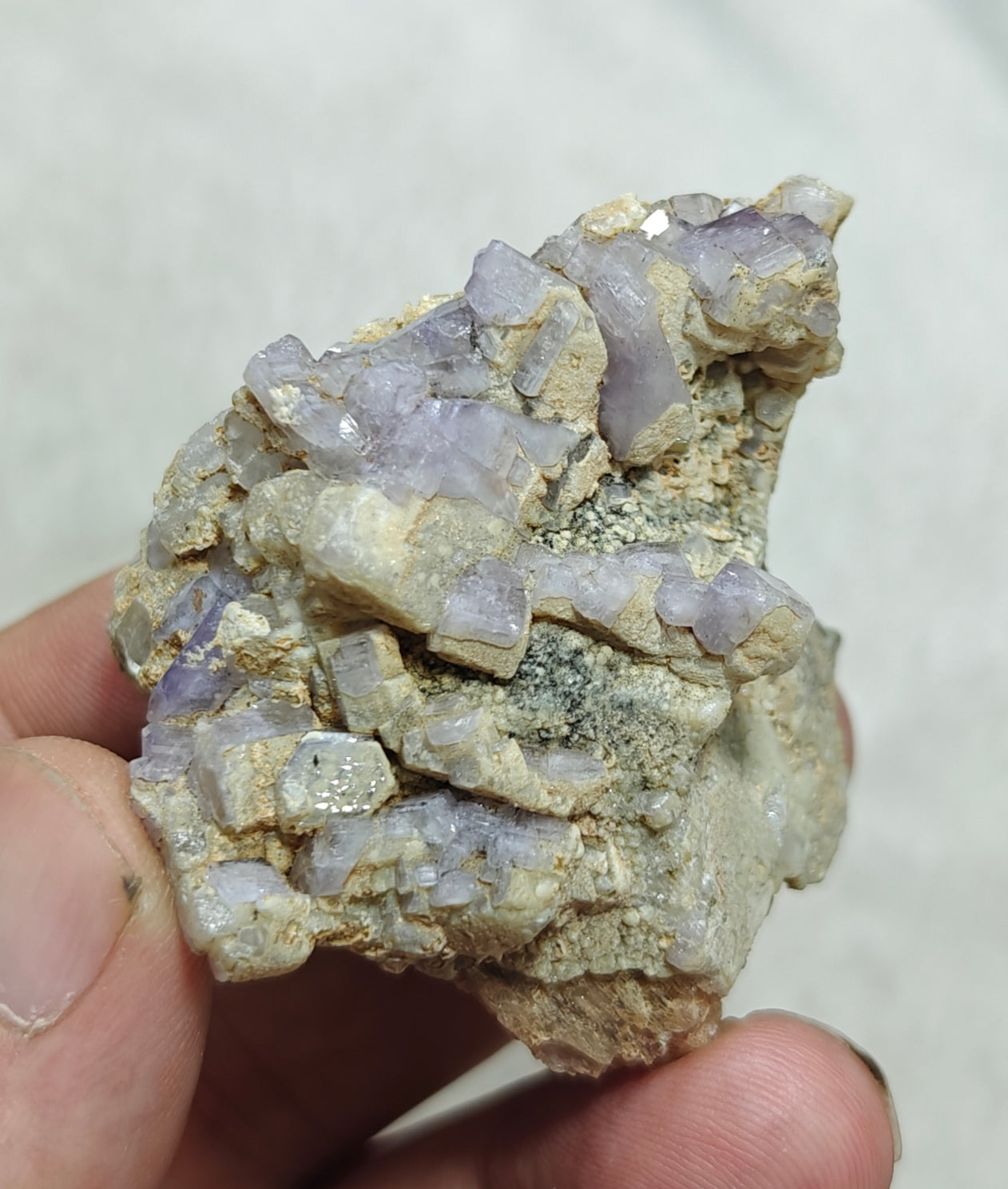 An amazing specimen of purple Apatite crystals on matrix 57 grams