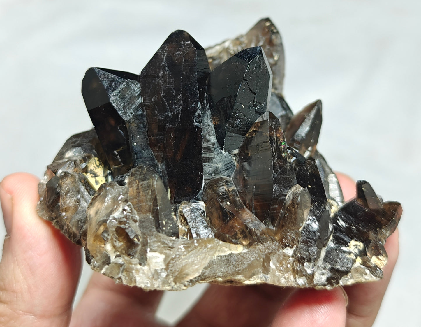 Natural smoky quartz cluster 296 grams