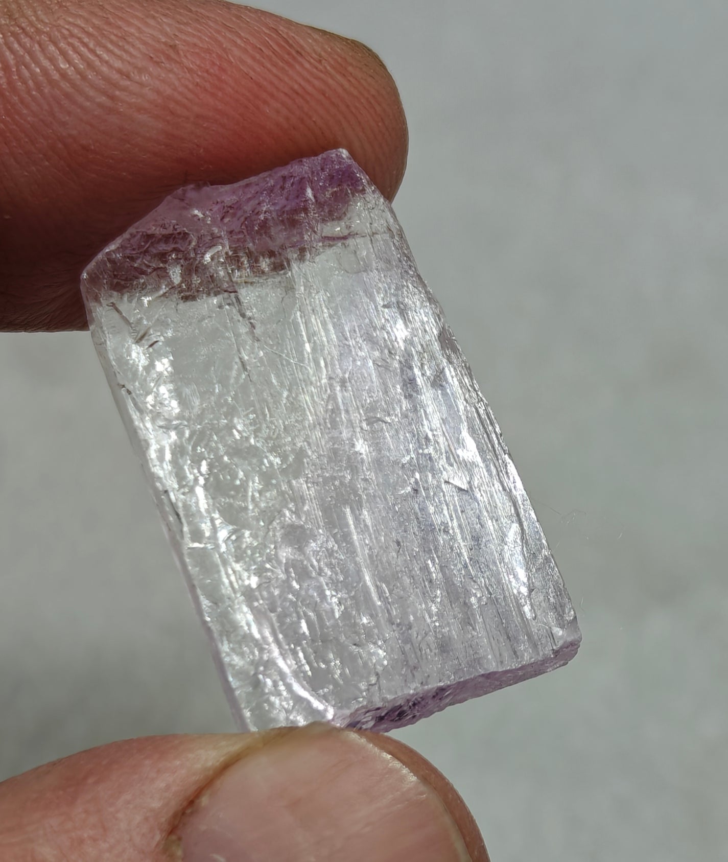 Rocks Gems Minerals Crystals Stones: Terminated bicolor crystal of specimen spodumene kunzite 8.9 grams