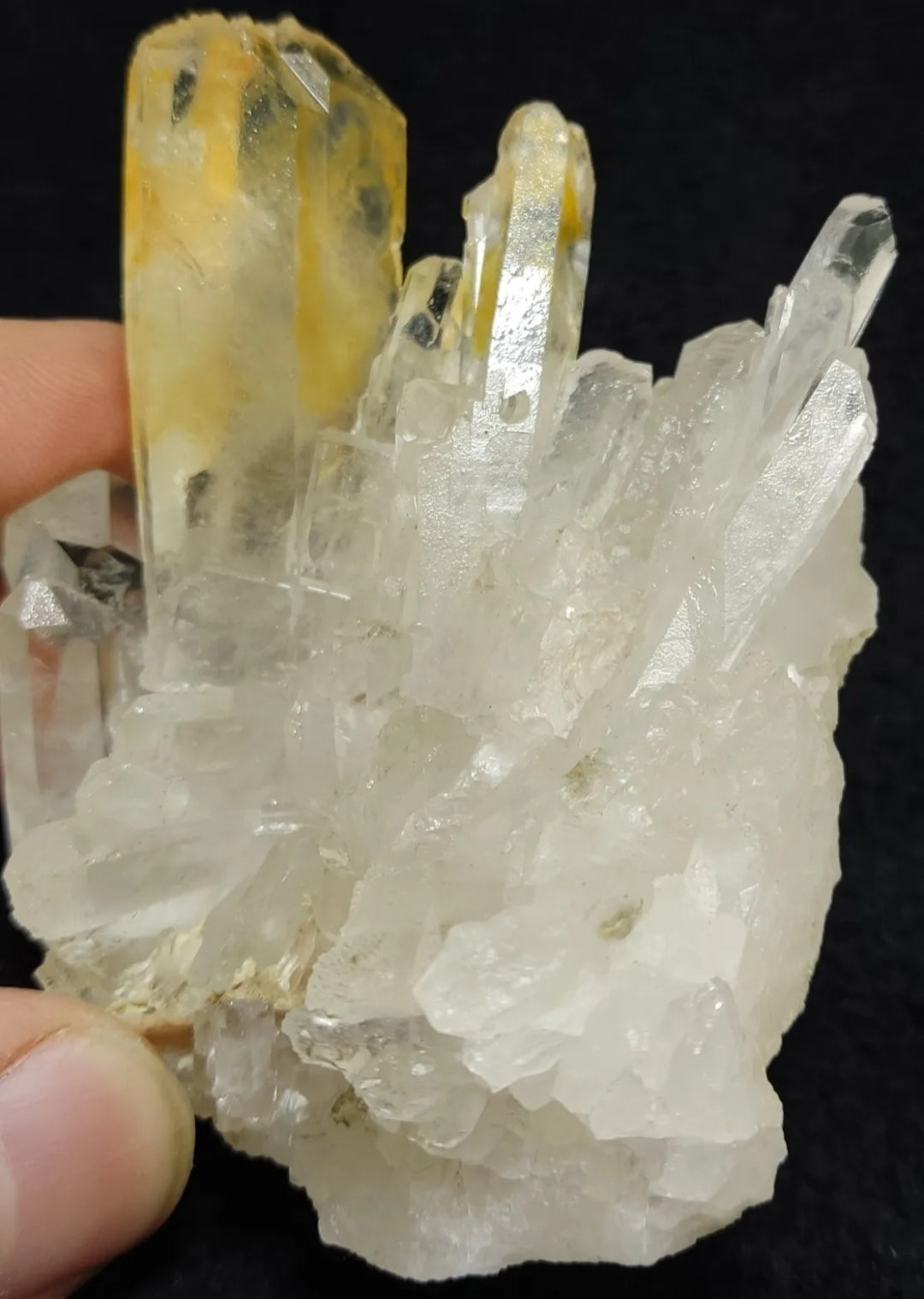 An Aesthetic Natural beautifully terminated yellow tips Quartz cluster 168 grams