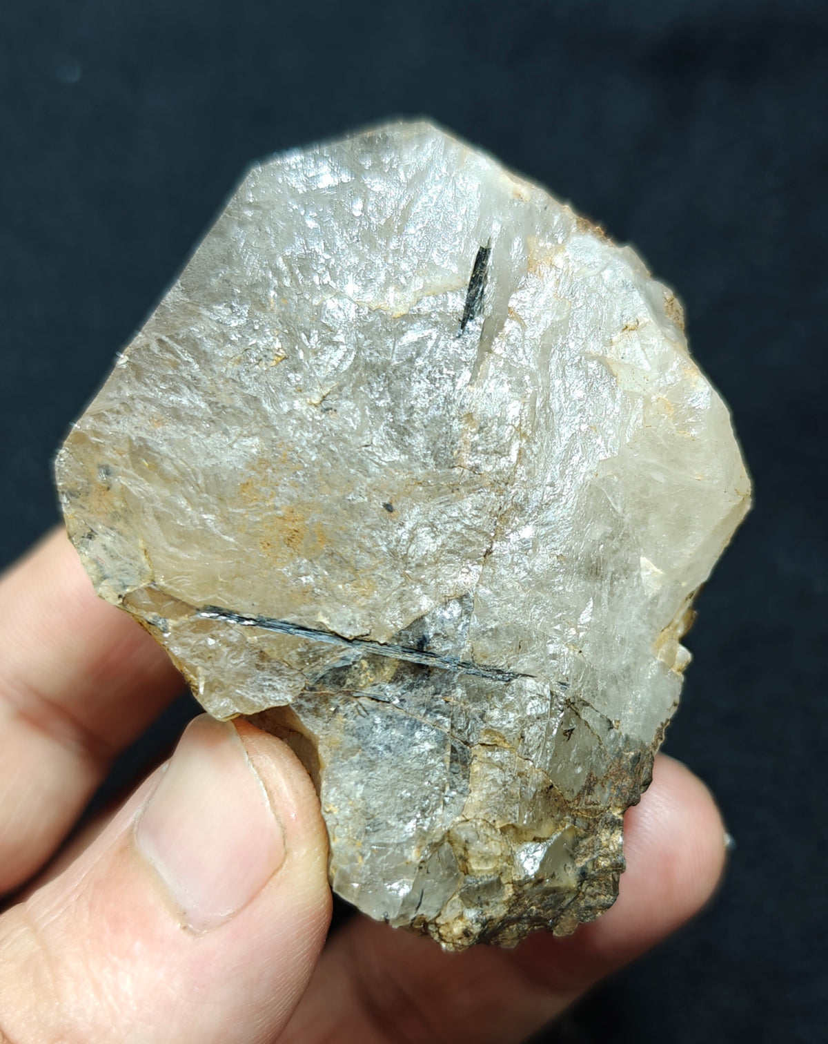 Natural astrophyllite quartz crystal with aegirine inclusions 143 grams