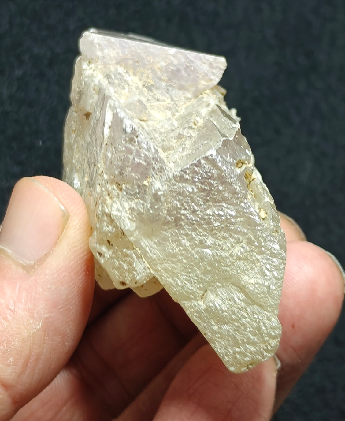 An amazing specimen of Bicolor terminated spodumene crystal 157 grams