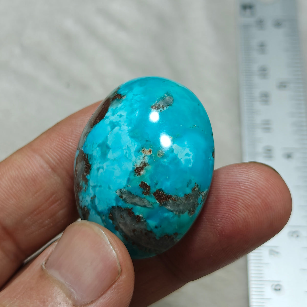 Natural stabilized turquoise cabochon with Pyrite 29.7 grams