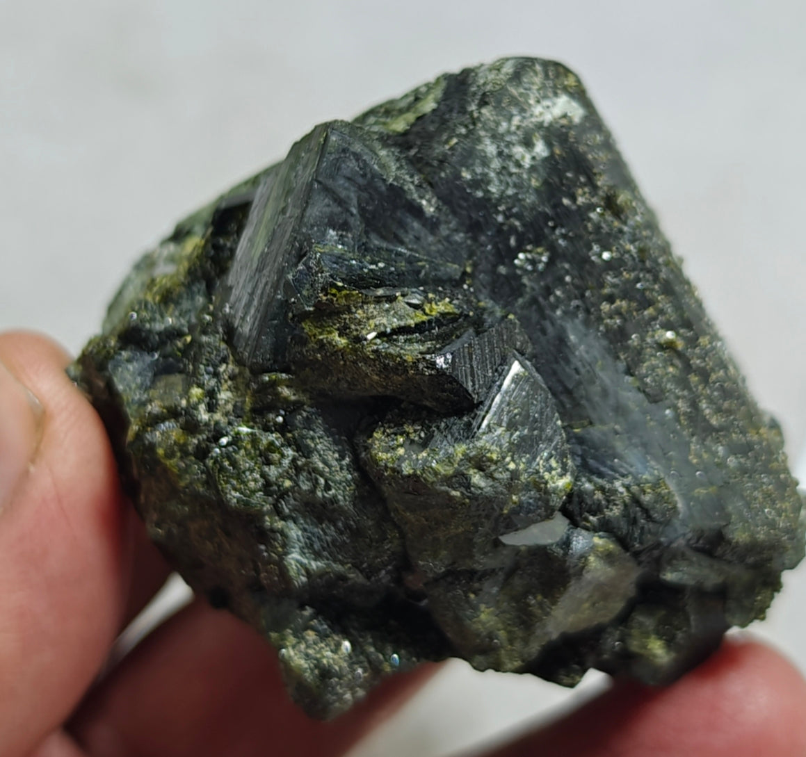 Natural dark green color epidote crystal 246 grams