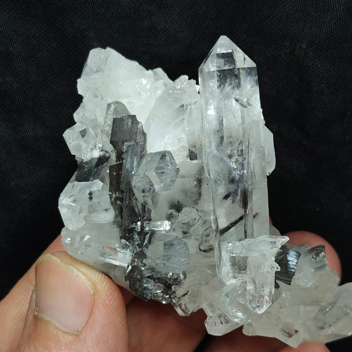 Natural brookite quartz cluster 62 grams