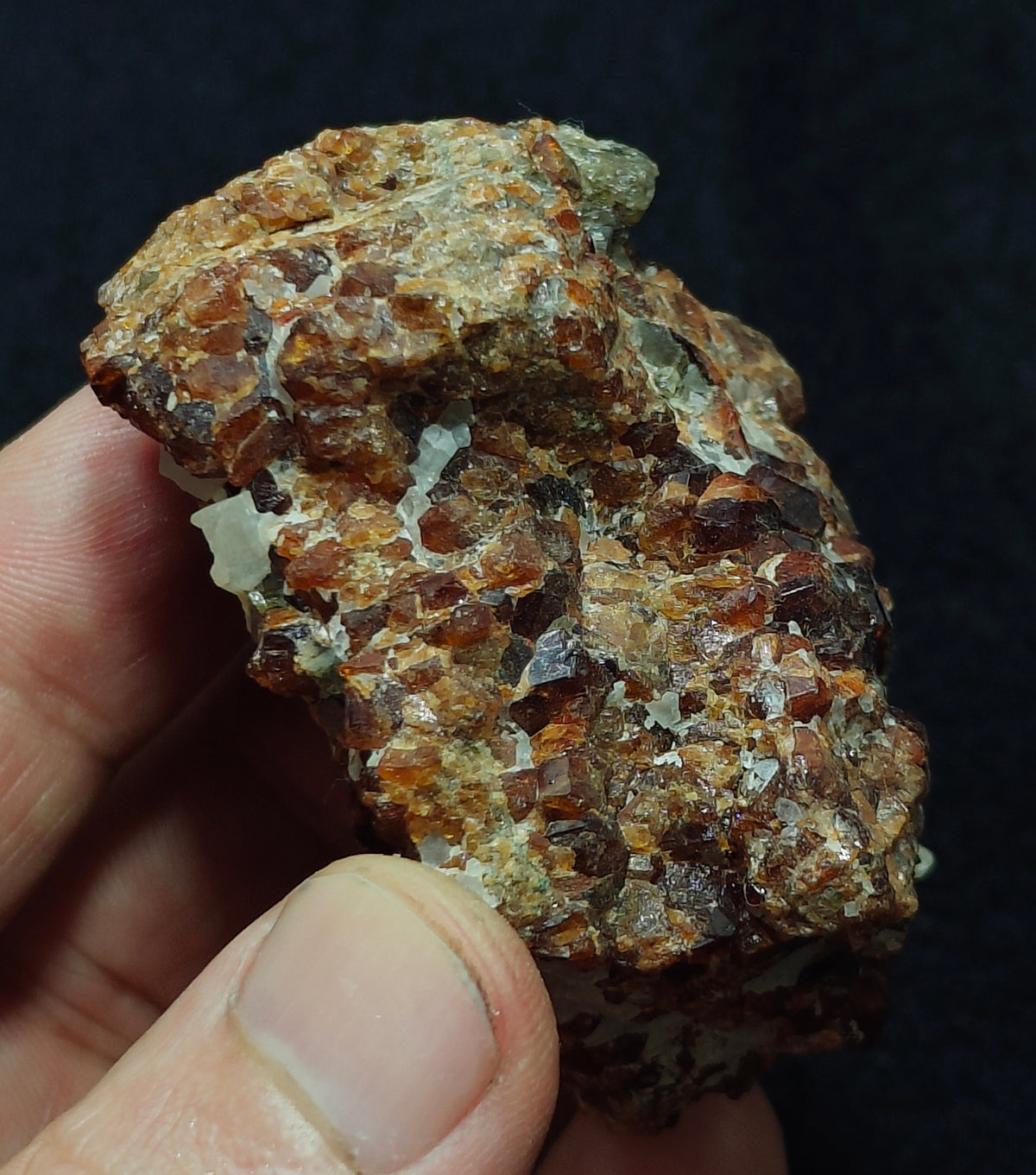 Double sided Hessonite Garnet clusters on matrix 164 grams