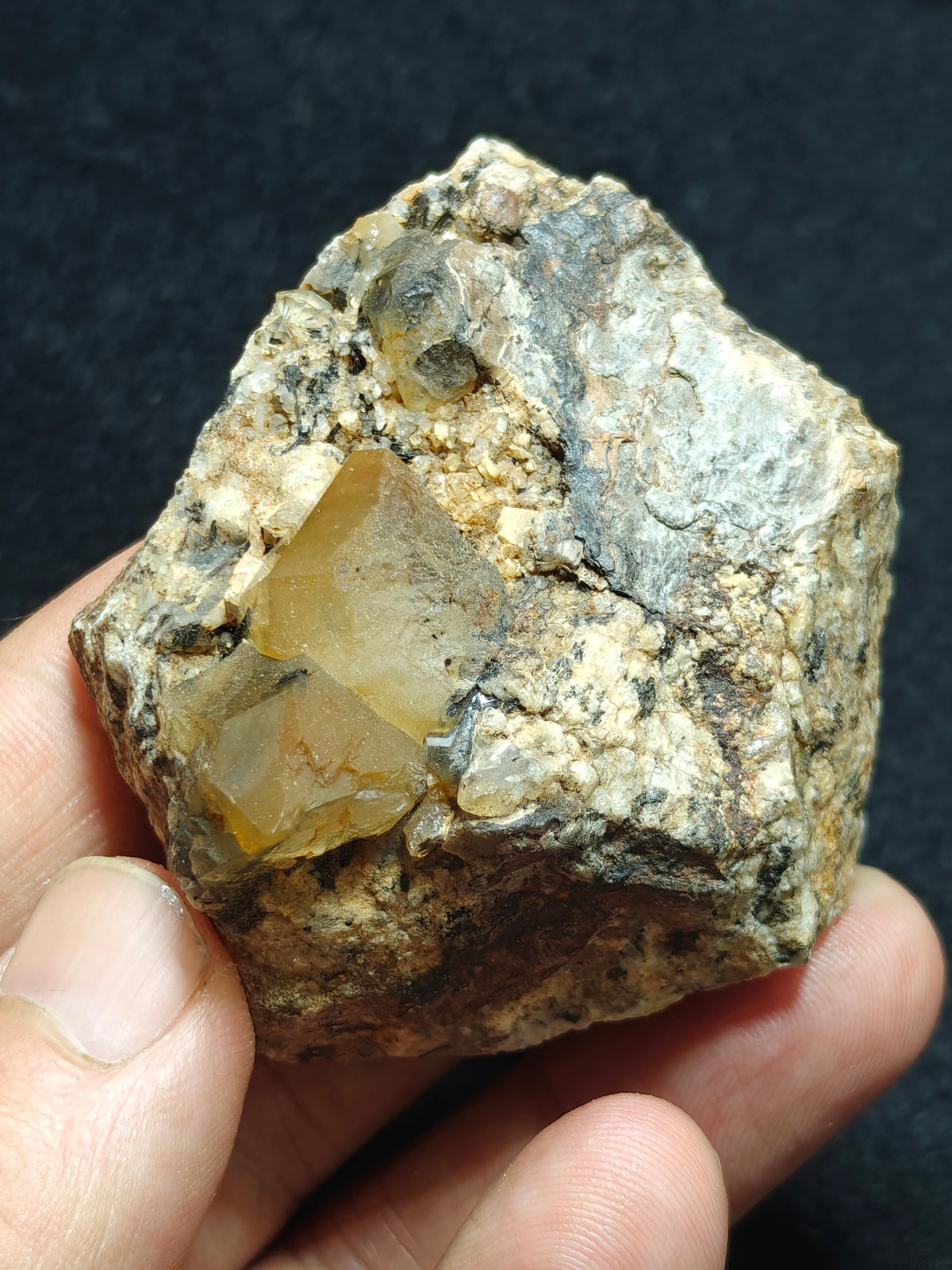 Astrophyllite Quartz Crystals cluster with aegirine  144 grams