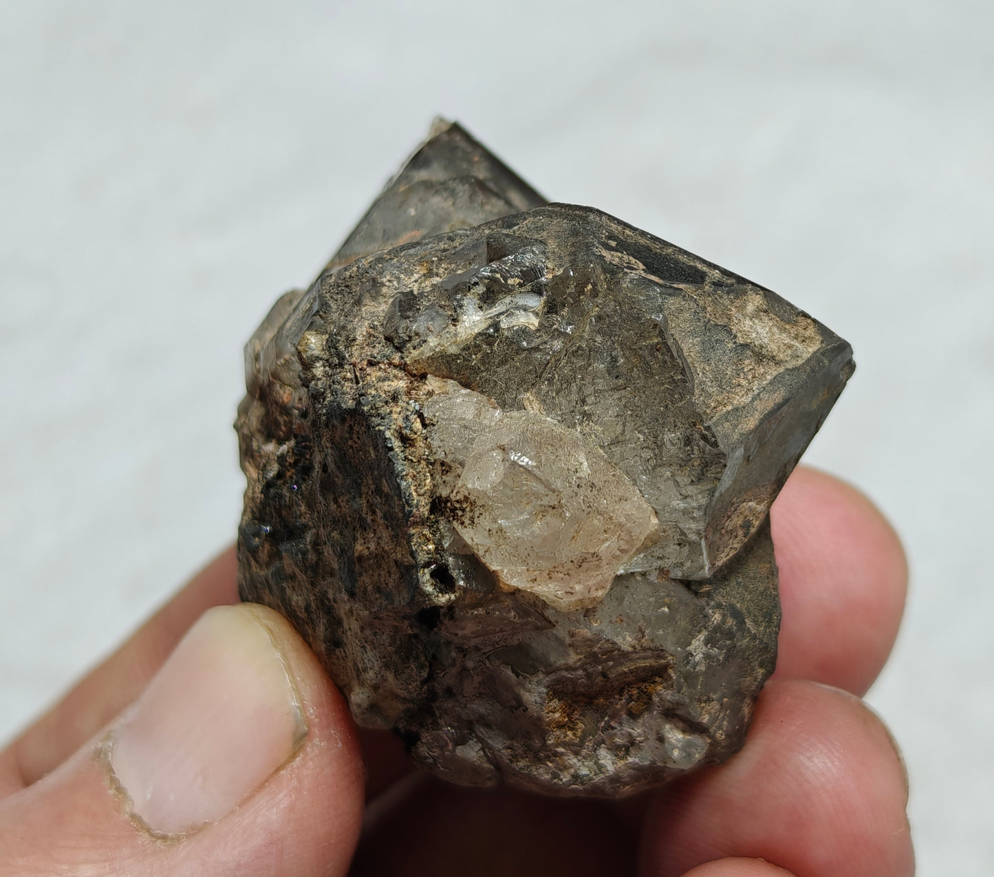 Natural smoky quartz with rutiles inclusions 73 grams