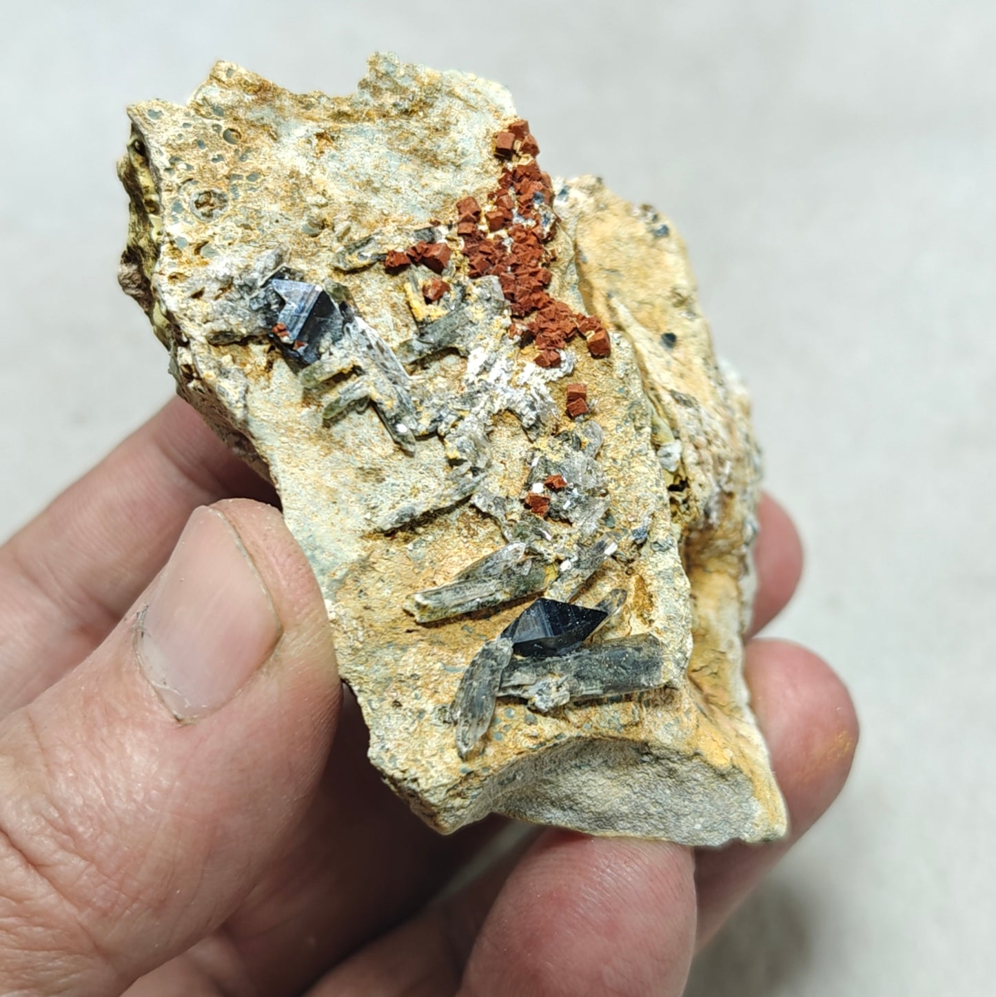 Anatase Crystals with chlorite quartz on matrix with possible pyrite cubes 128 grams