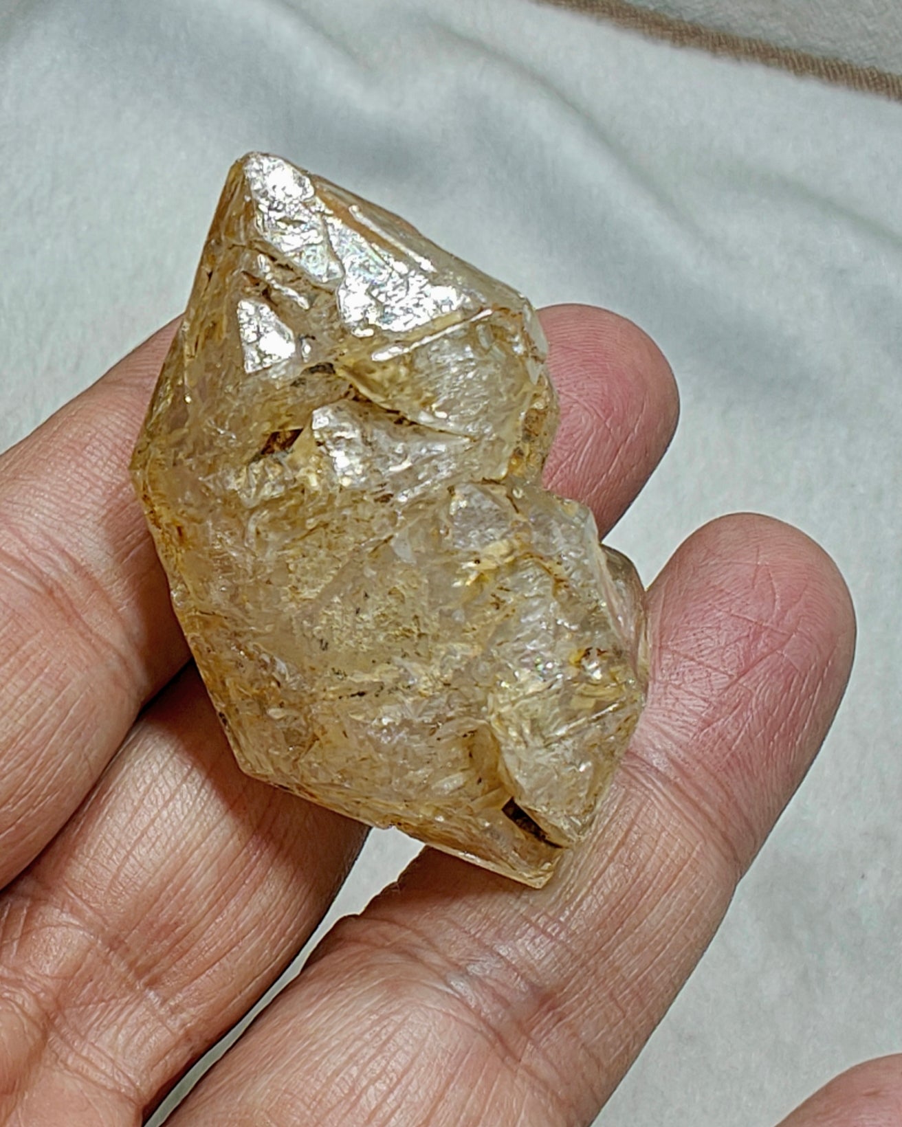 Single double terminated Fenster Quartz Crystal 46 grams