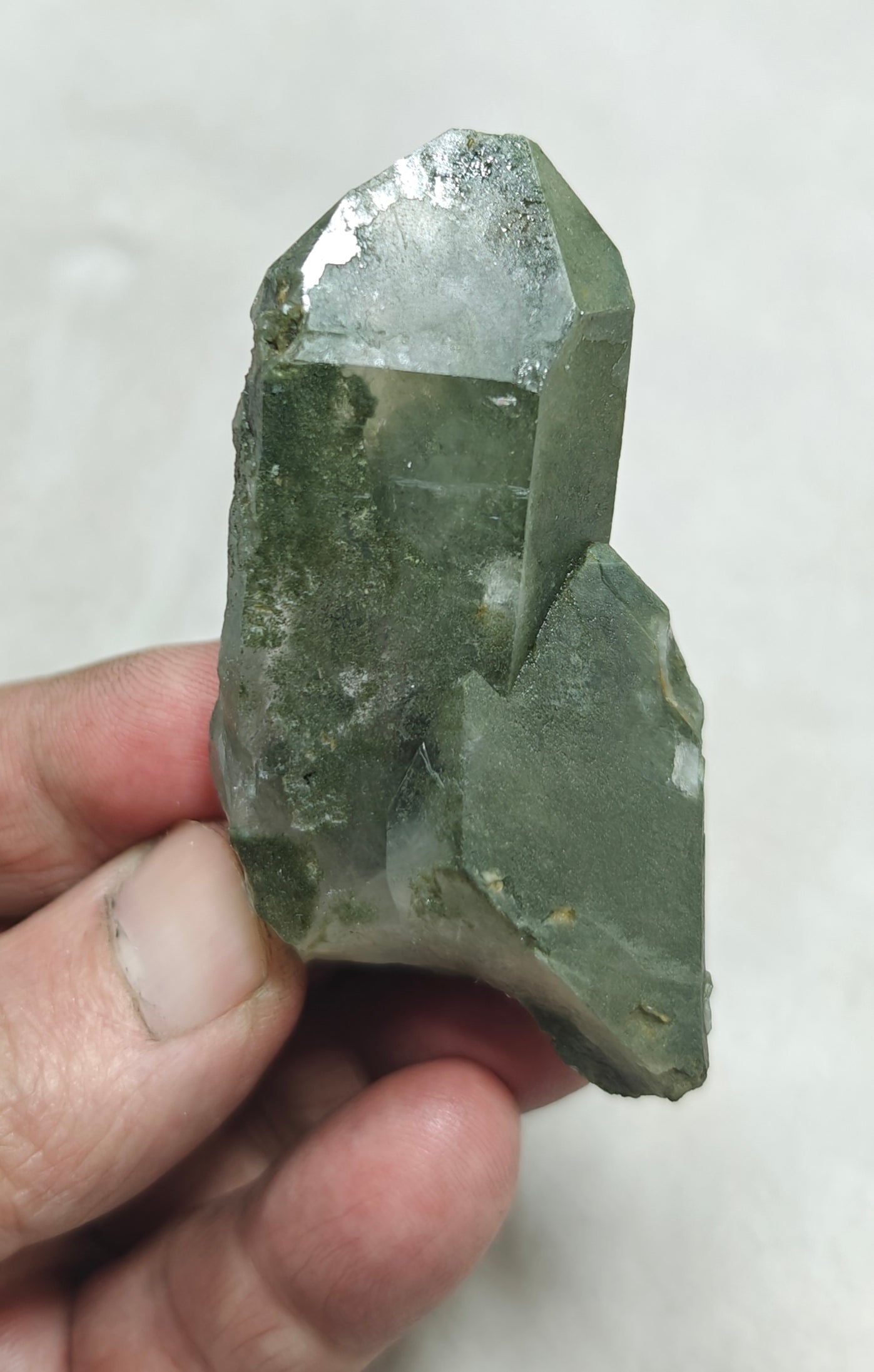 Chlorite quartz twin crystals 65 grams