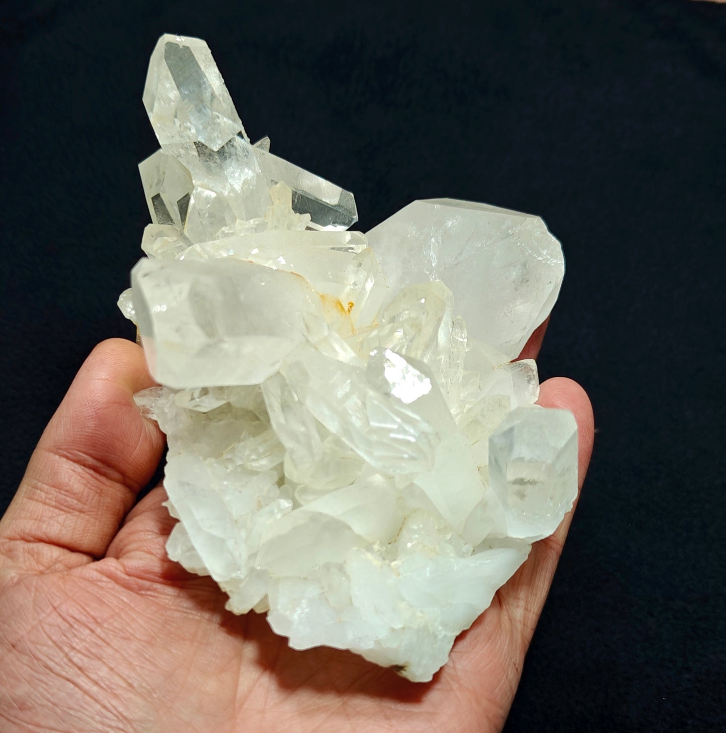 An amazing Quartz Crystals cluster with multiple Terminated Quartz Crystals 552 grams
