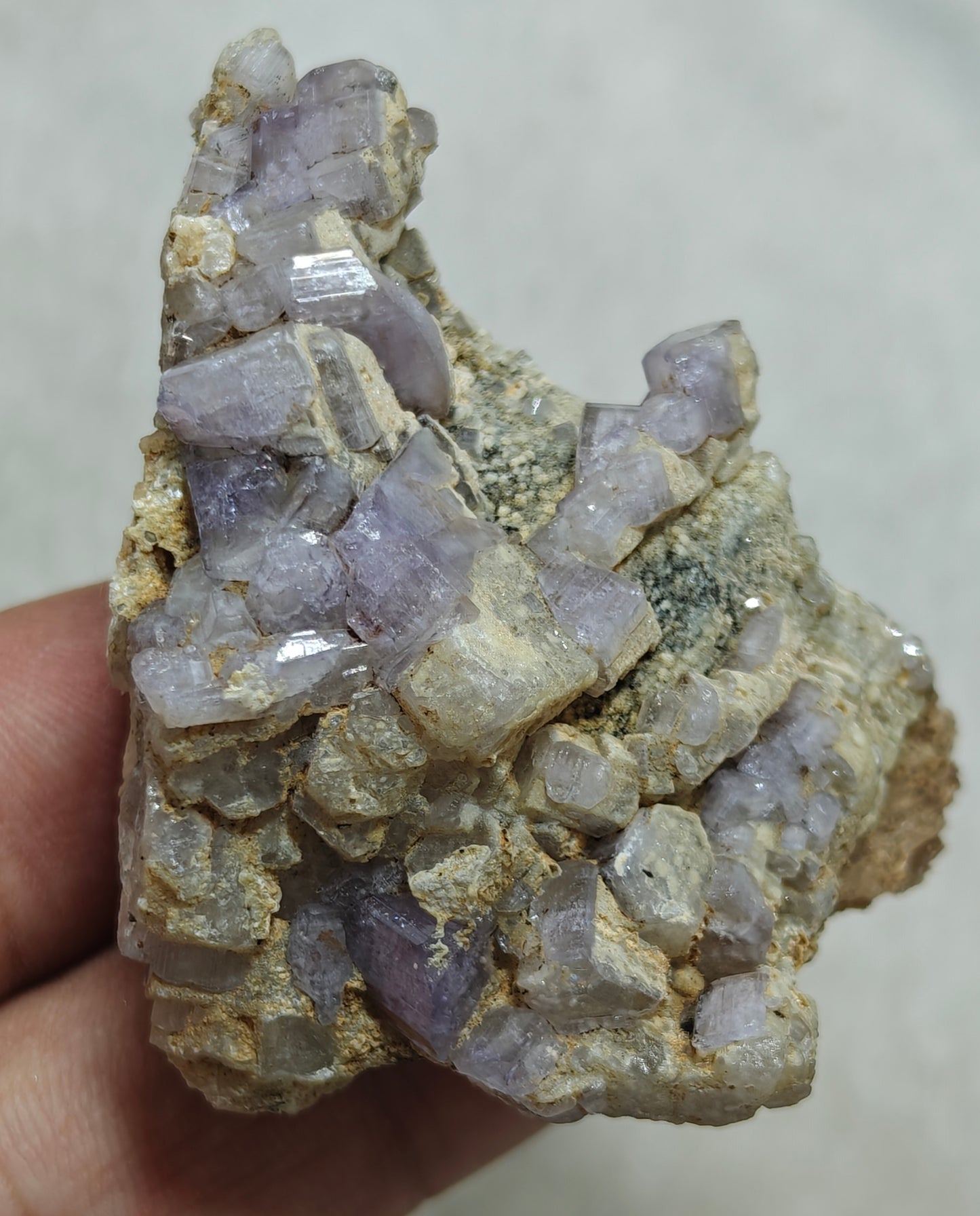 An amazing specimen of purple Apatite crystals on matrix 57 grams