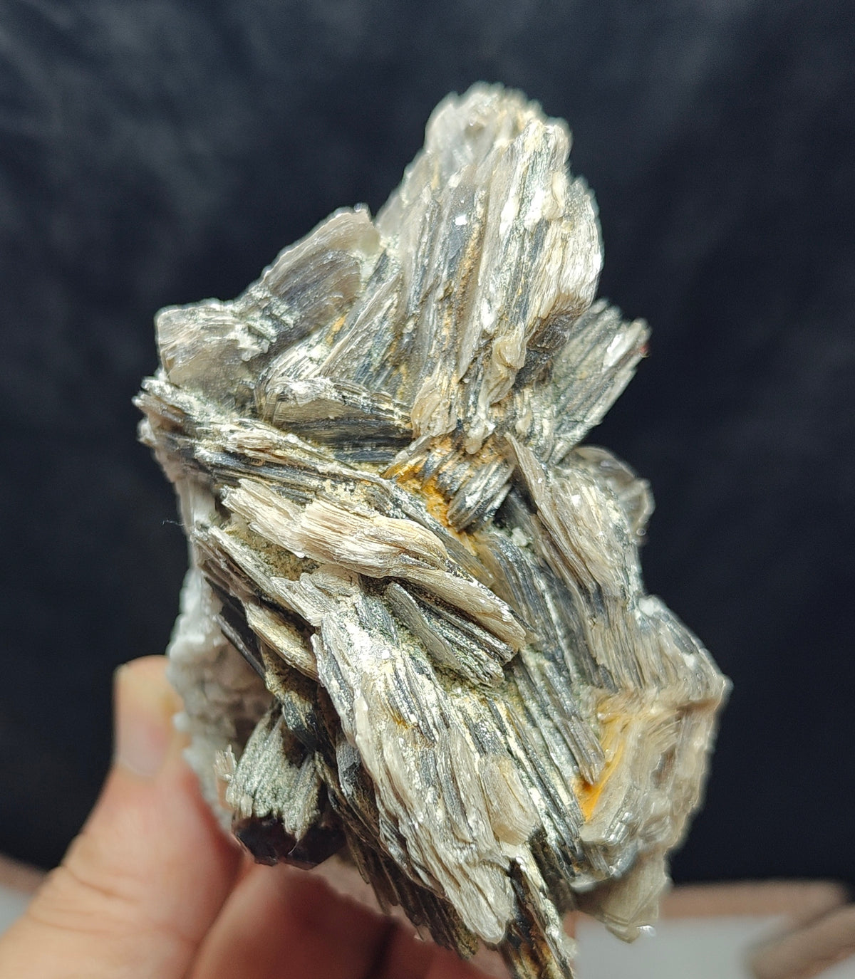 Natural spessartine garnet embedded in muscovite and albite 433 grams