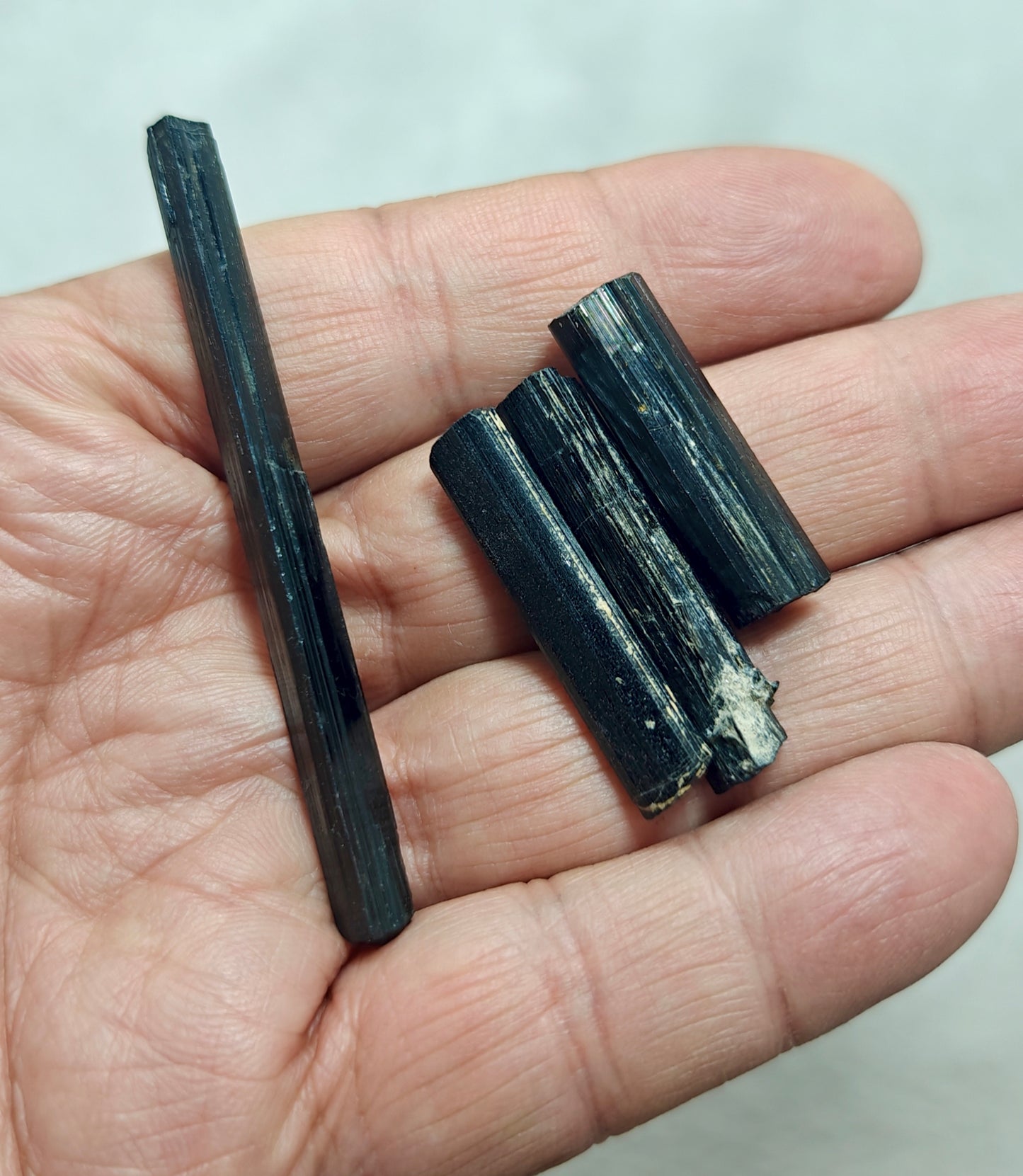 An Aesthetic Natural black Tourmaline crystals lot 48 grams
