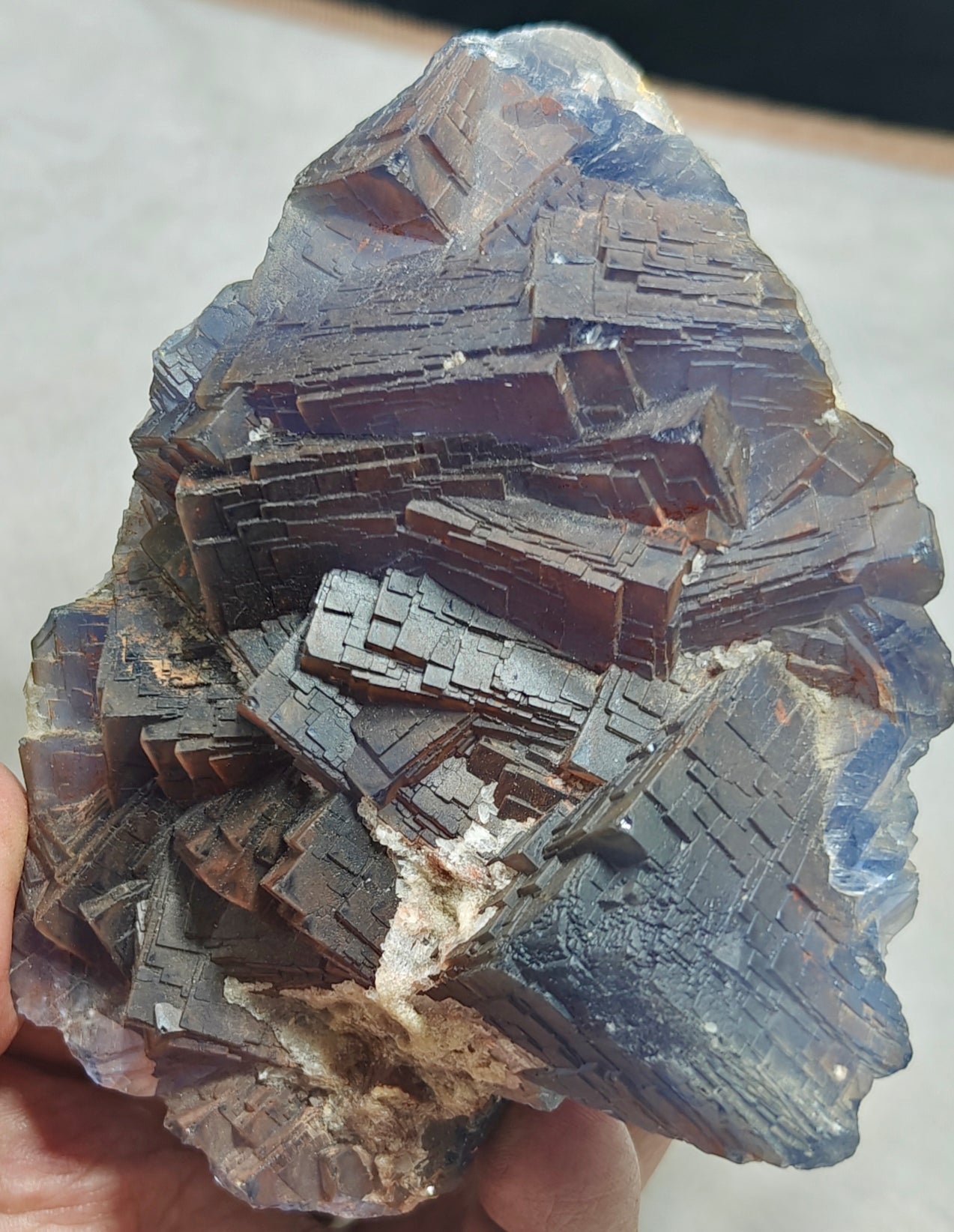 An amazing beautifully terminated  dark Purple Fluorite specimen 672 grams