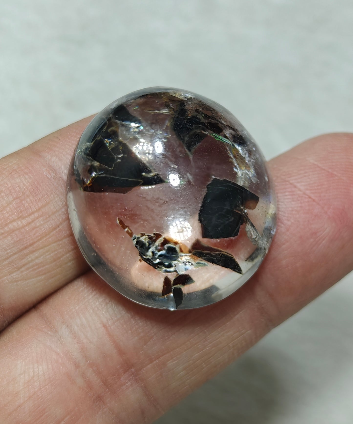 Mica included Quartz cabochon 79 carats