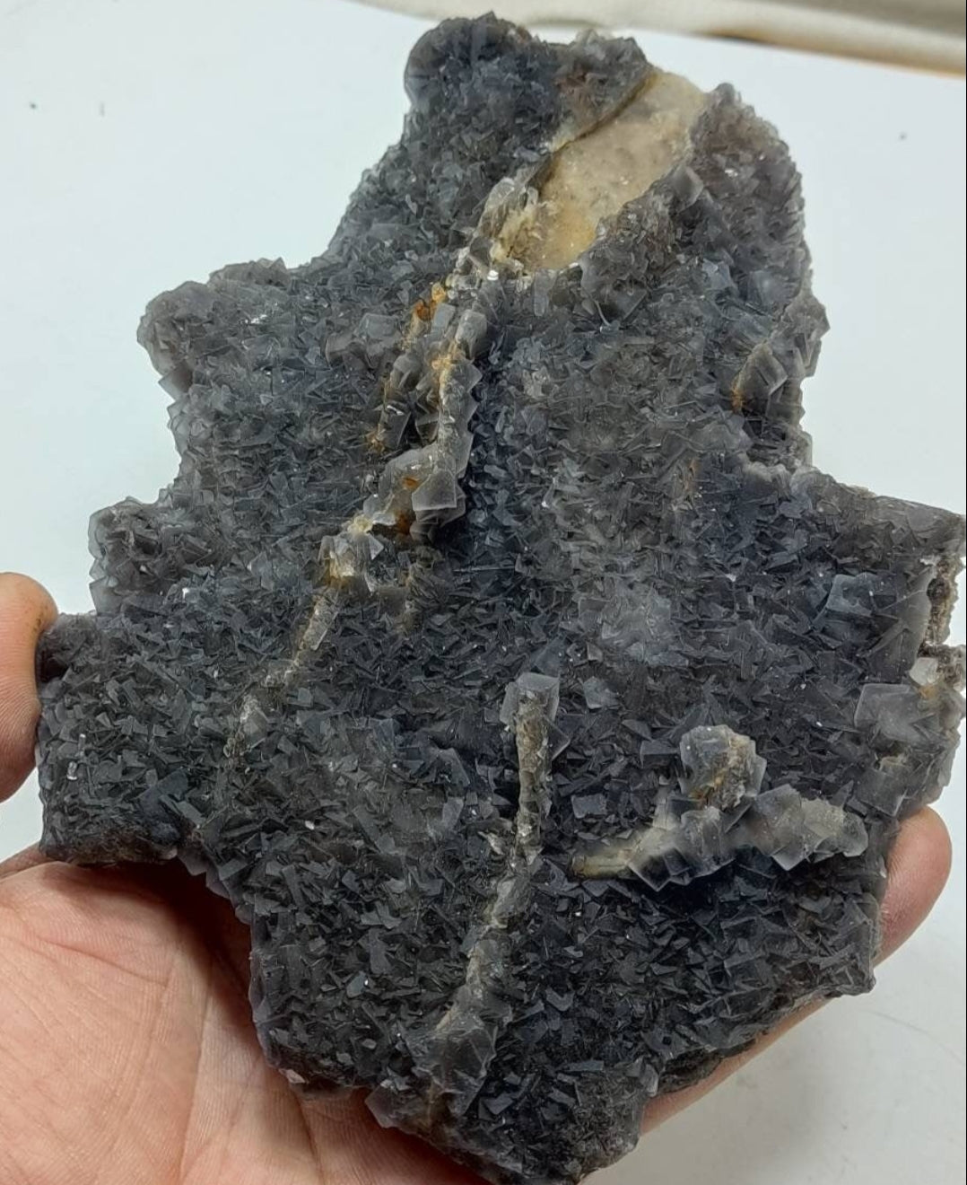 Cubic fluorite crystals cluster 666 grams