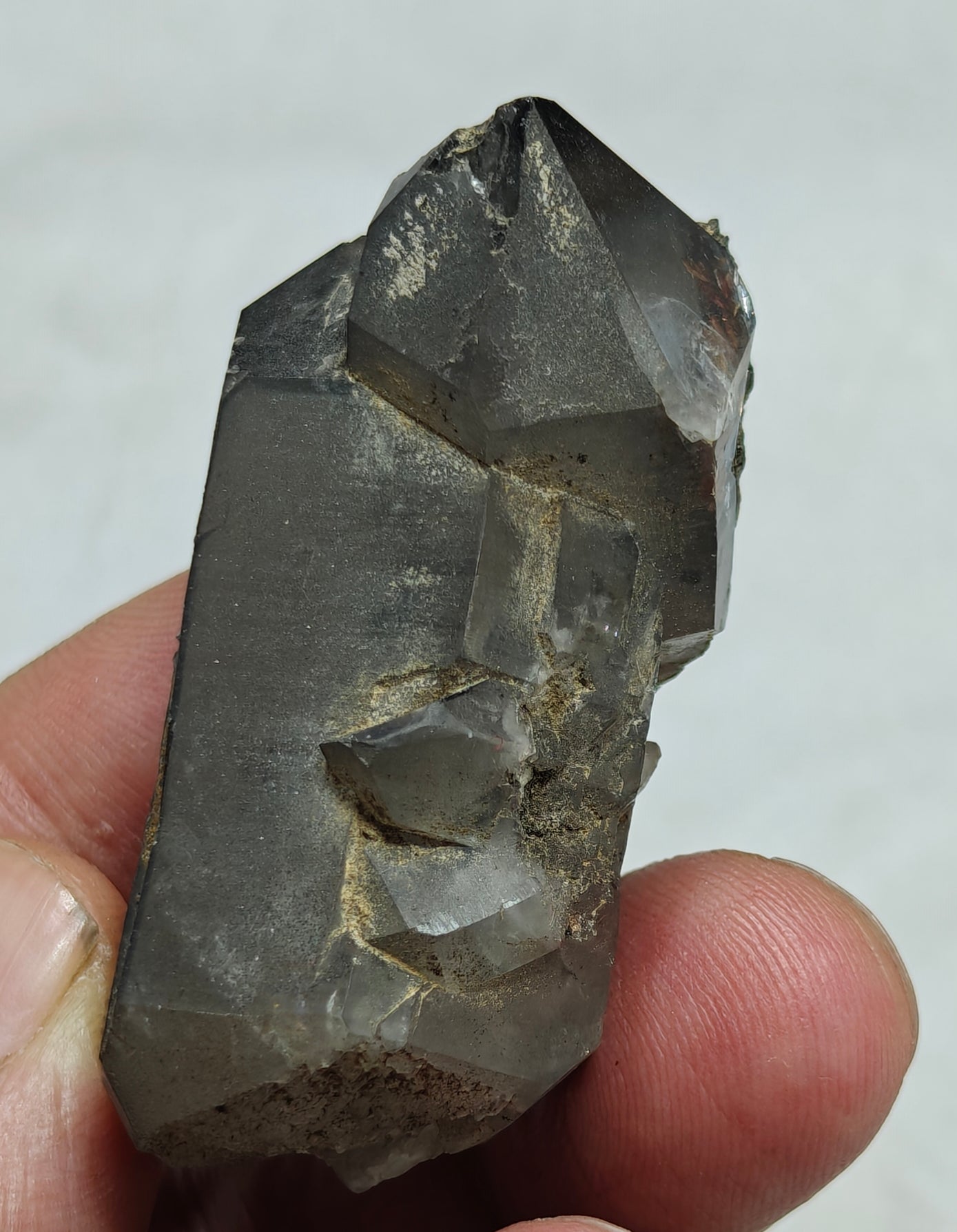 Natural smoky quartz crystal with rutiles inclusions 59 grams