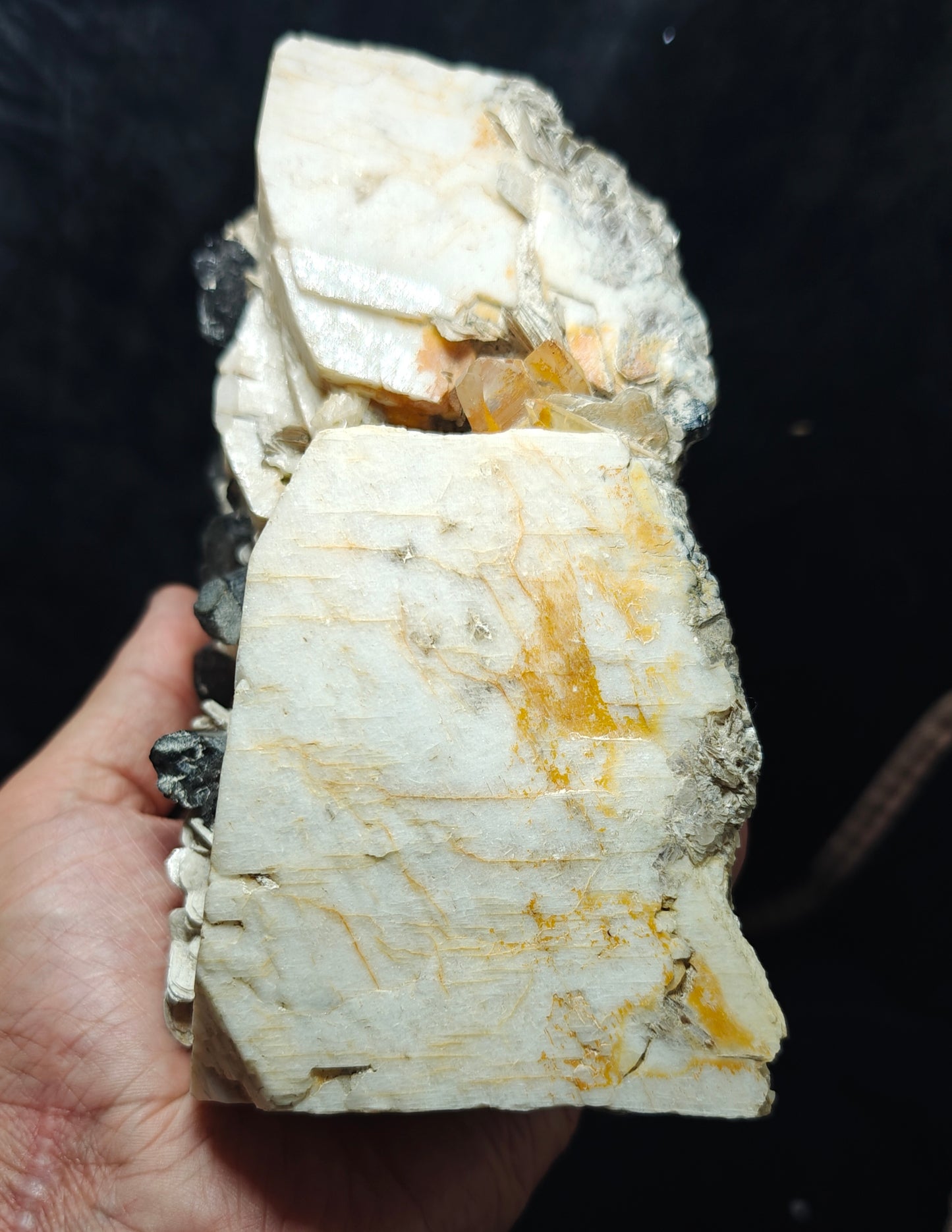 Beautiful Black Tourmaline Specimen with Albite and Quartz Crystals 1450 grams