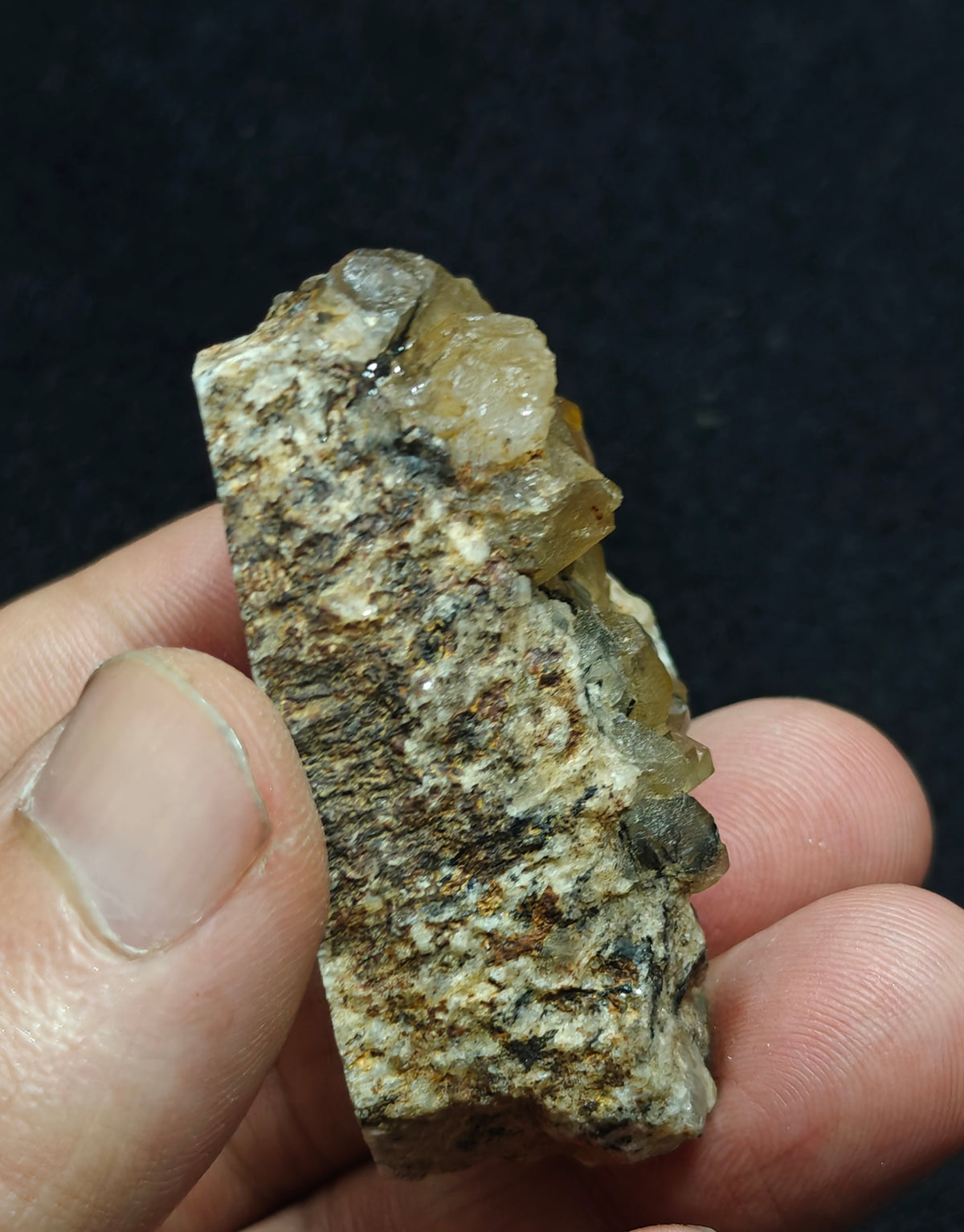 Astrophyllite included Quartz Crystals cluster with aegirine inclusions 66 grams