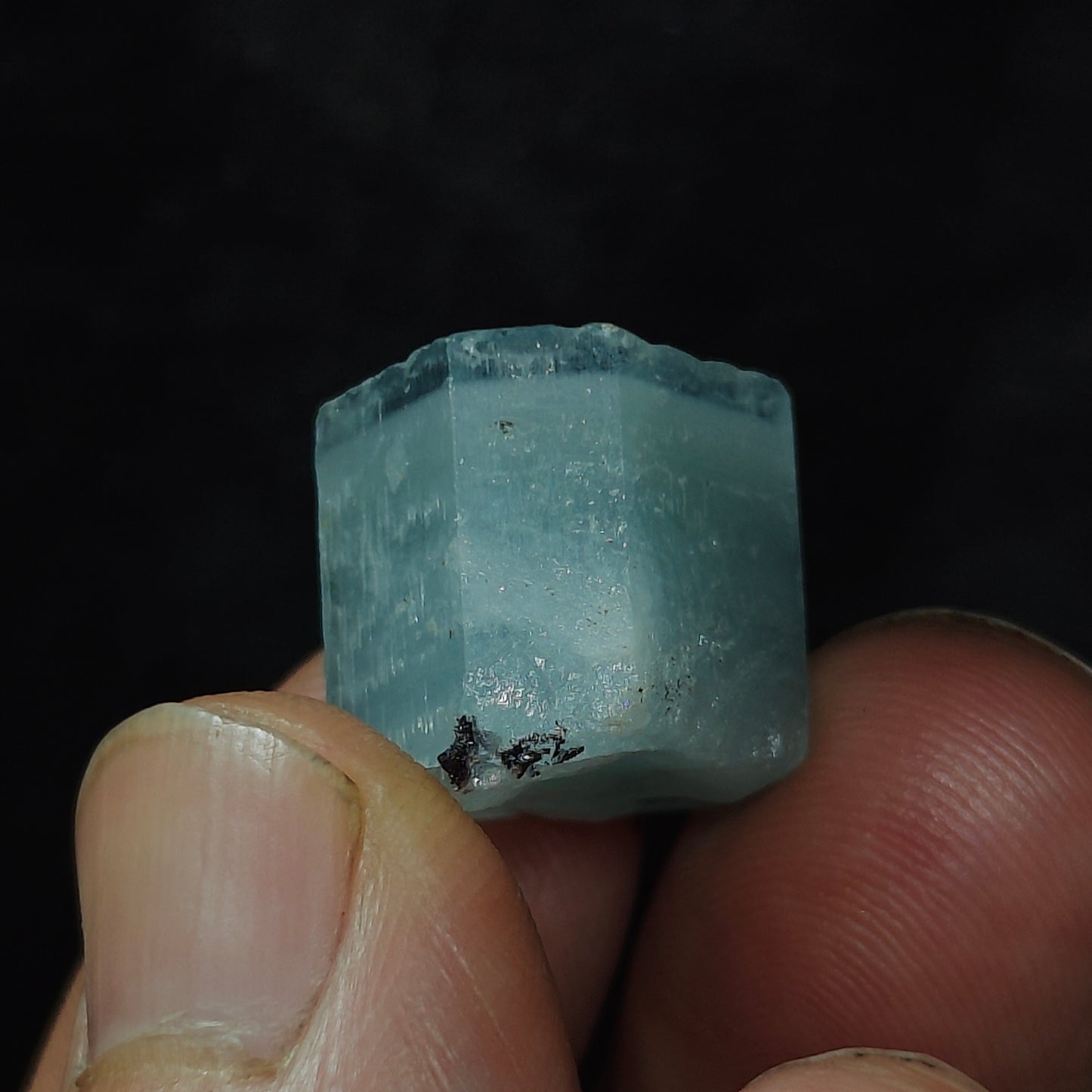 Afghanistan Aquamarine Crystal with tiny tantalite 45 carats