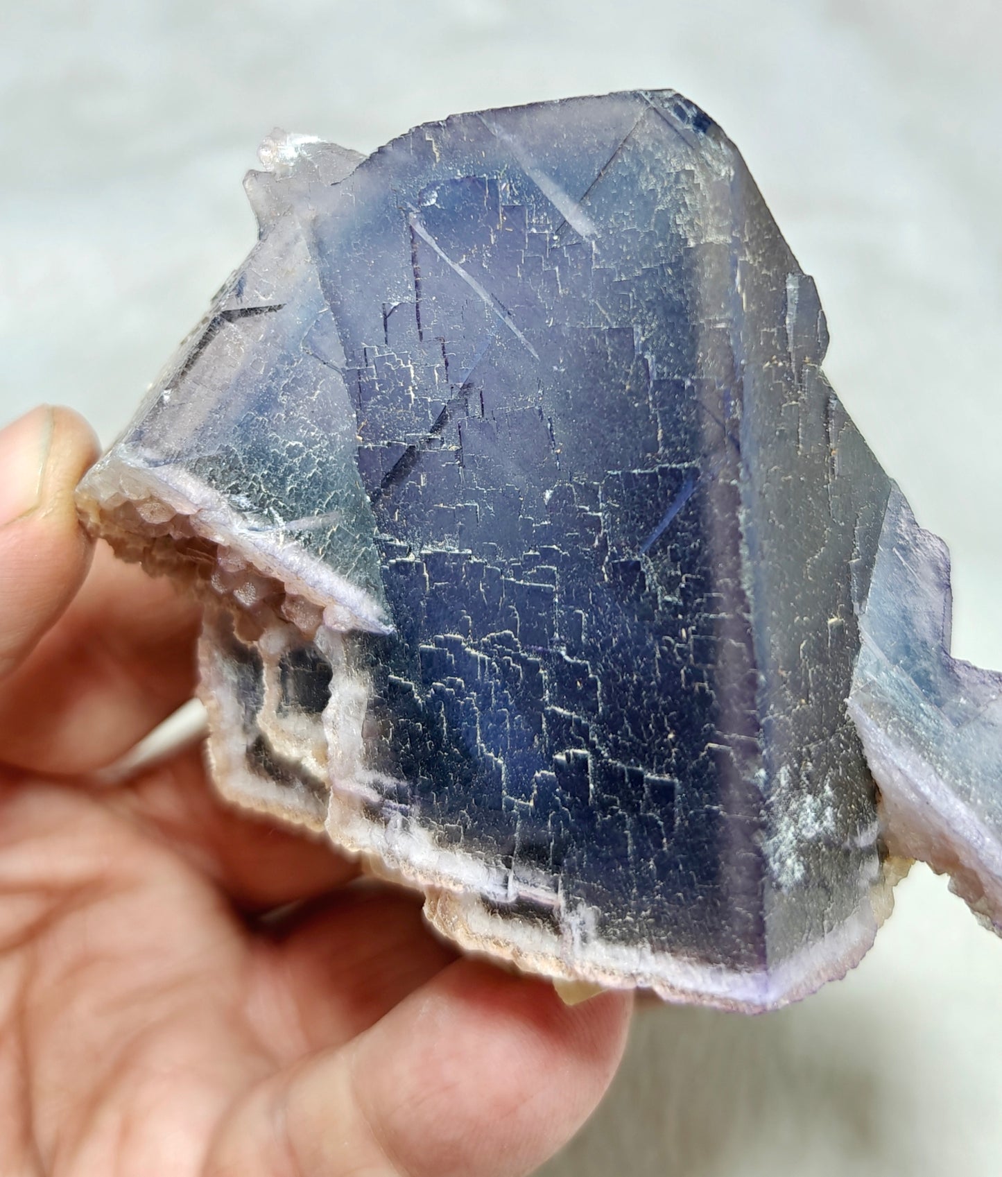 Purple Fluorite with Calcite 270 grams