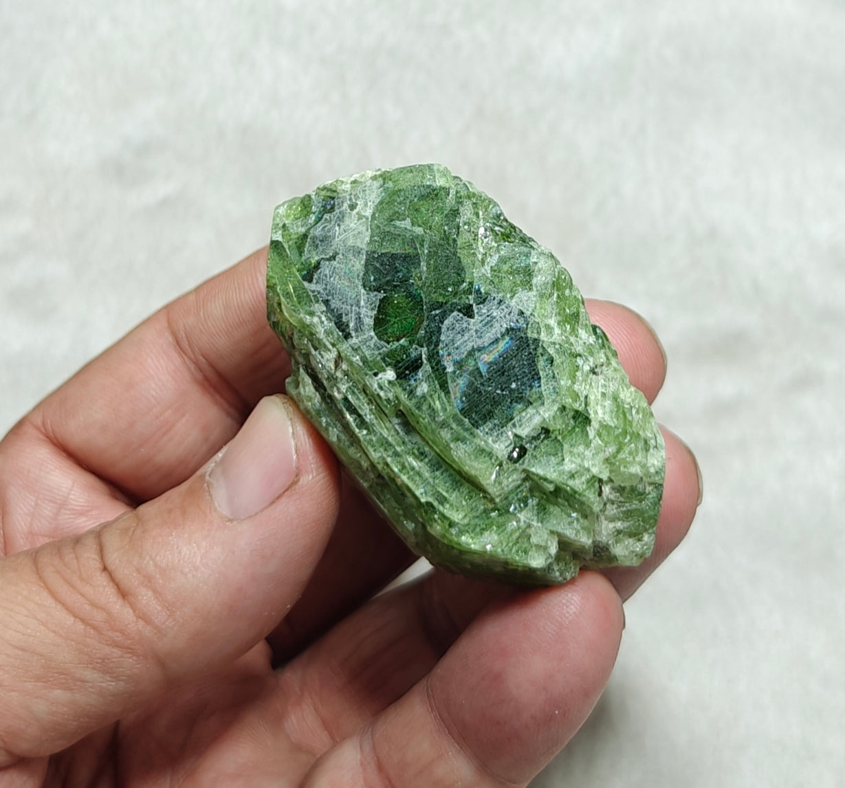 Green diopside crystal 106 grams