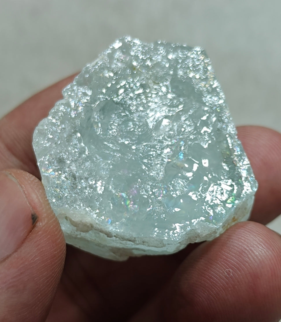 Lightly etched aquamarine crystal 35 grams