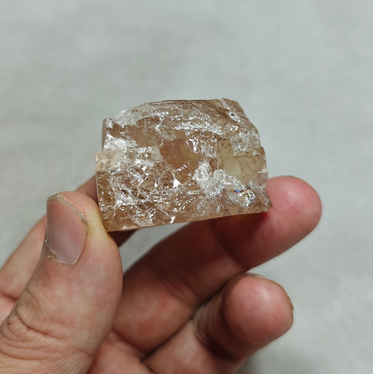 Peach color topaz crystal 86 grams