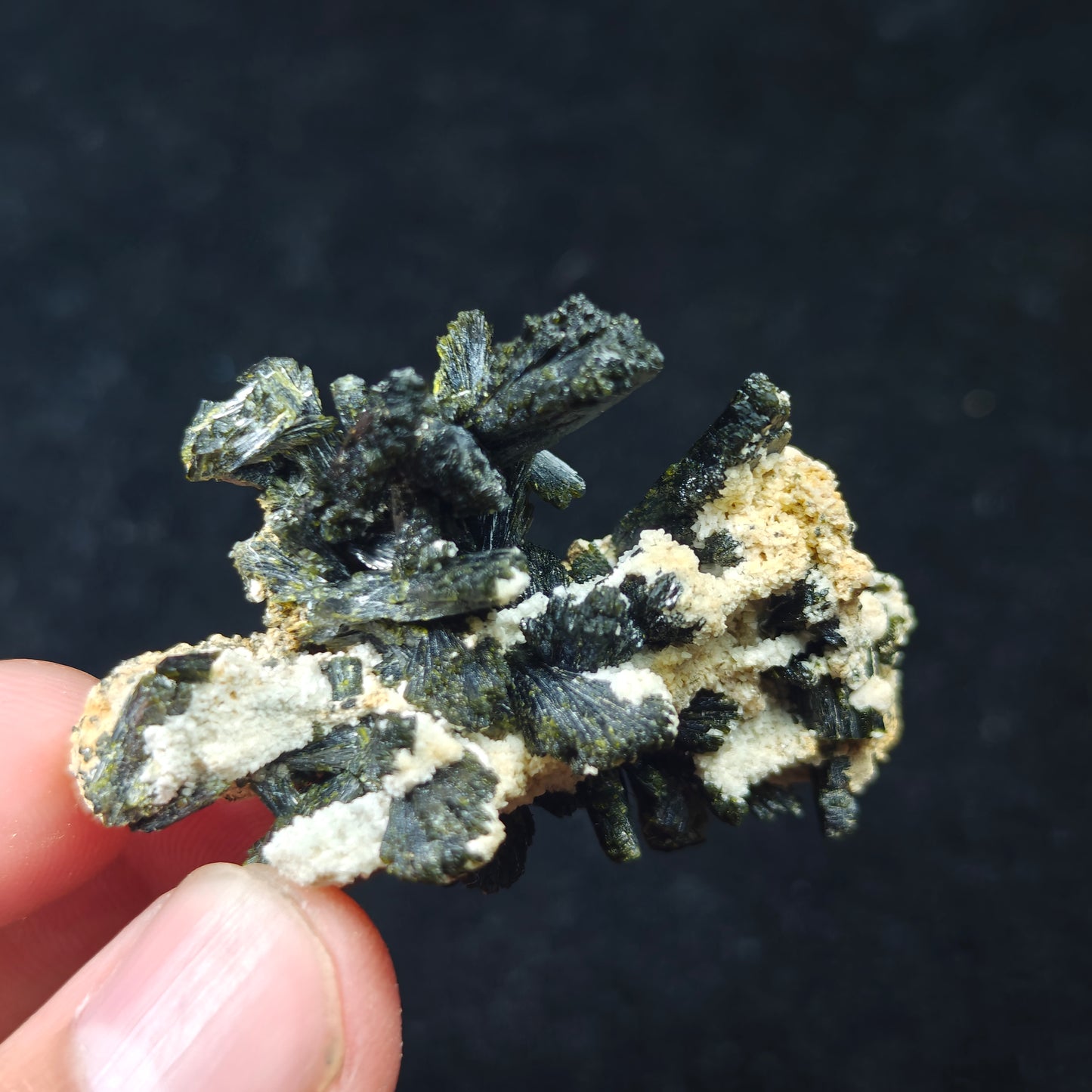 Natural epidote cluster on matrix 24 grams