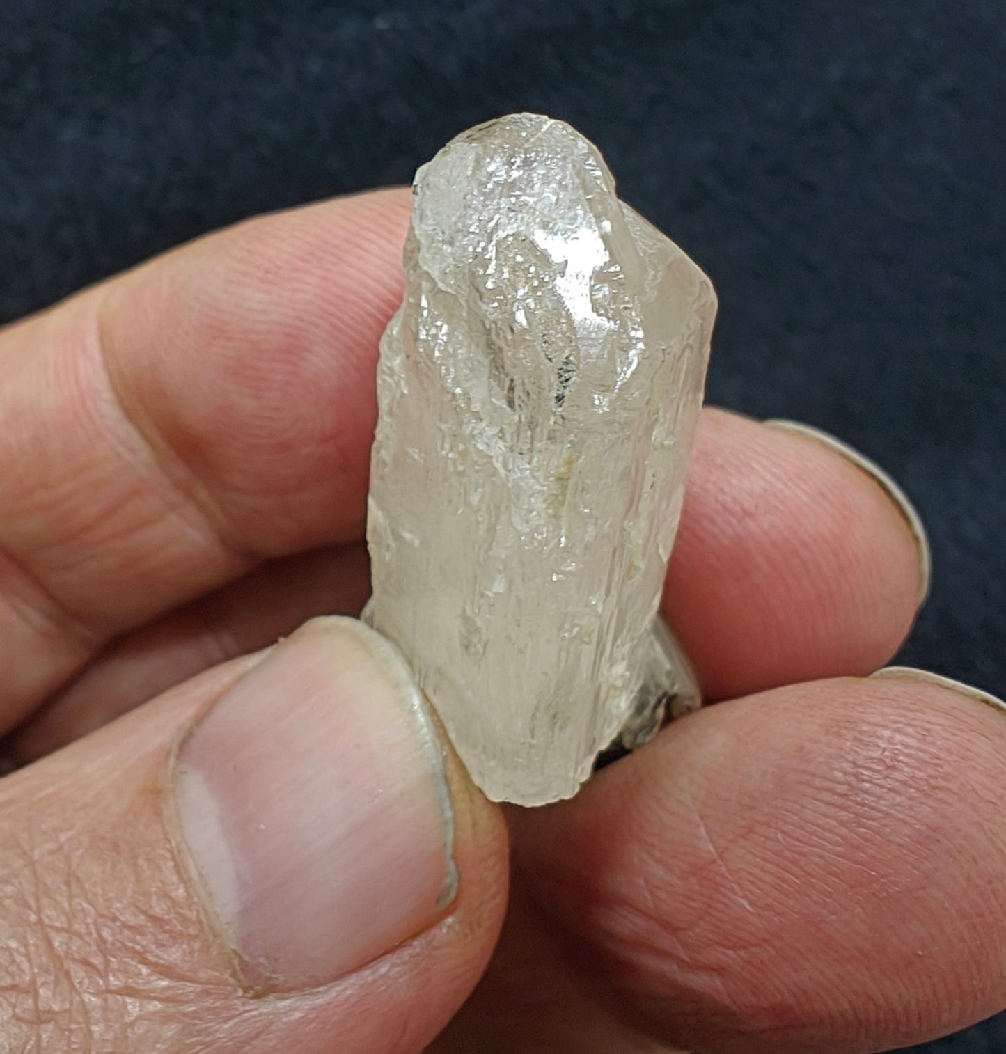 Natural terminated topaz crystal with black tourmaline 17 grams